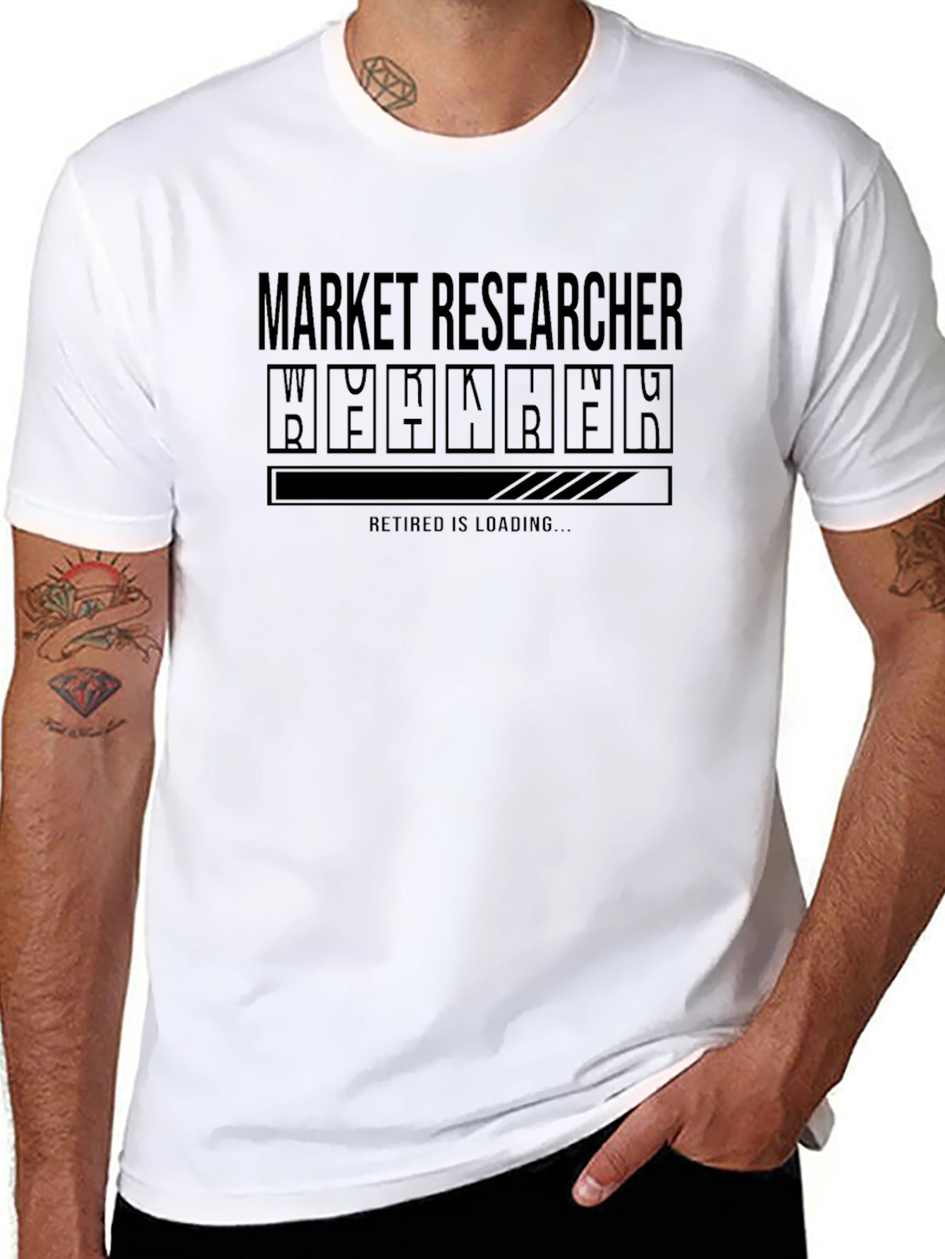 Black Market Researcher Retirement Loading T-Shirt view 8