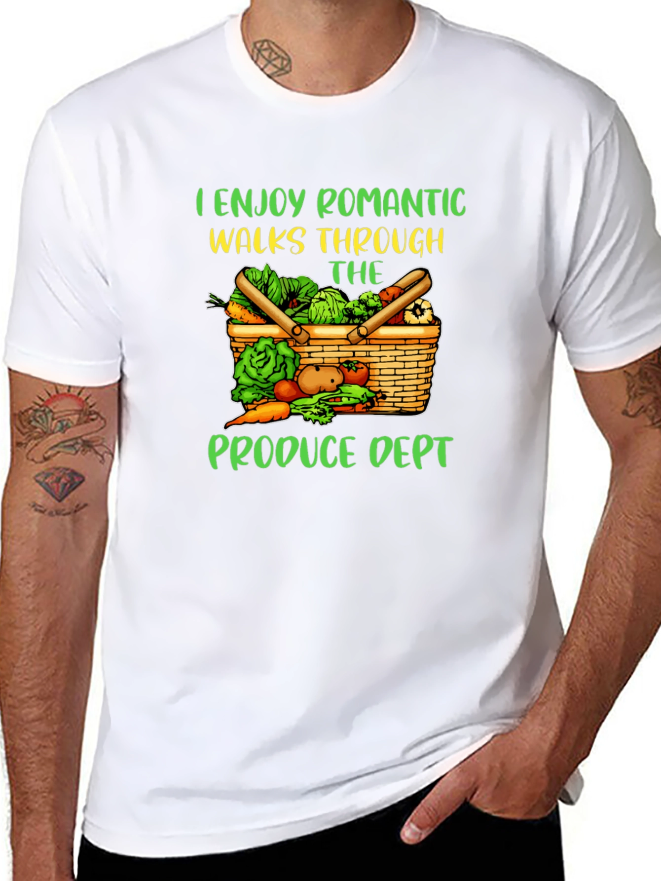 Black Romantic Walks Produce Dept T-Shirt view 8