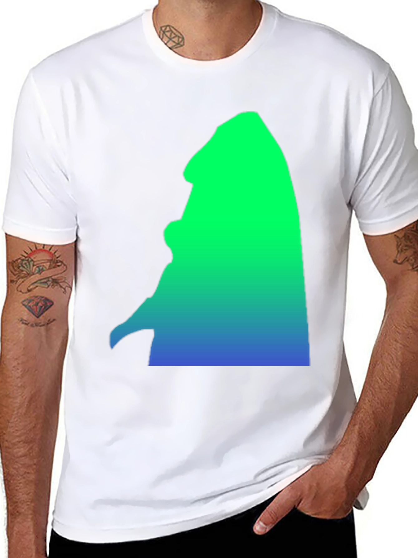 Black Gradient Silhouette Graphic Tee - Casual Comfort view 8