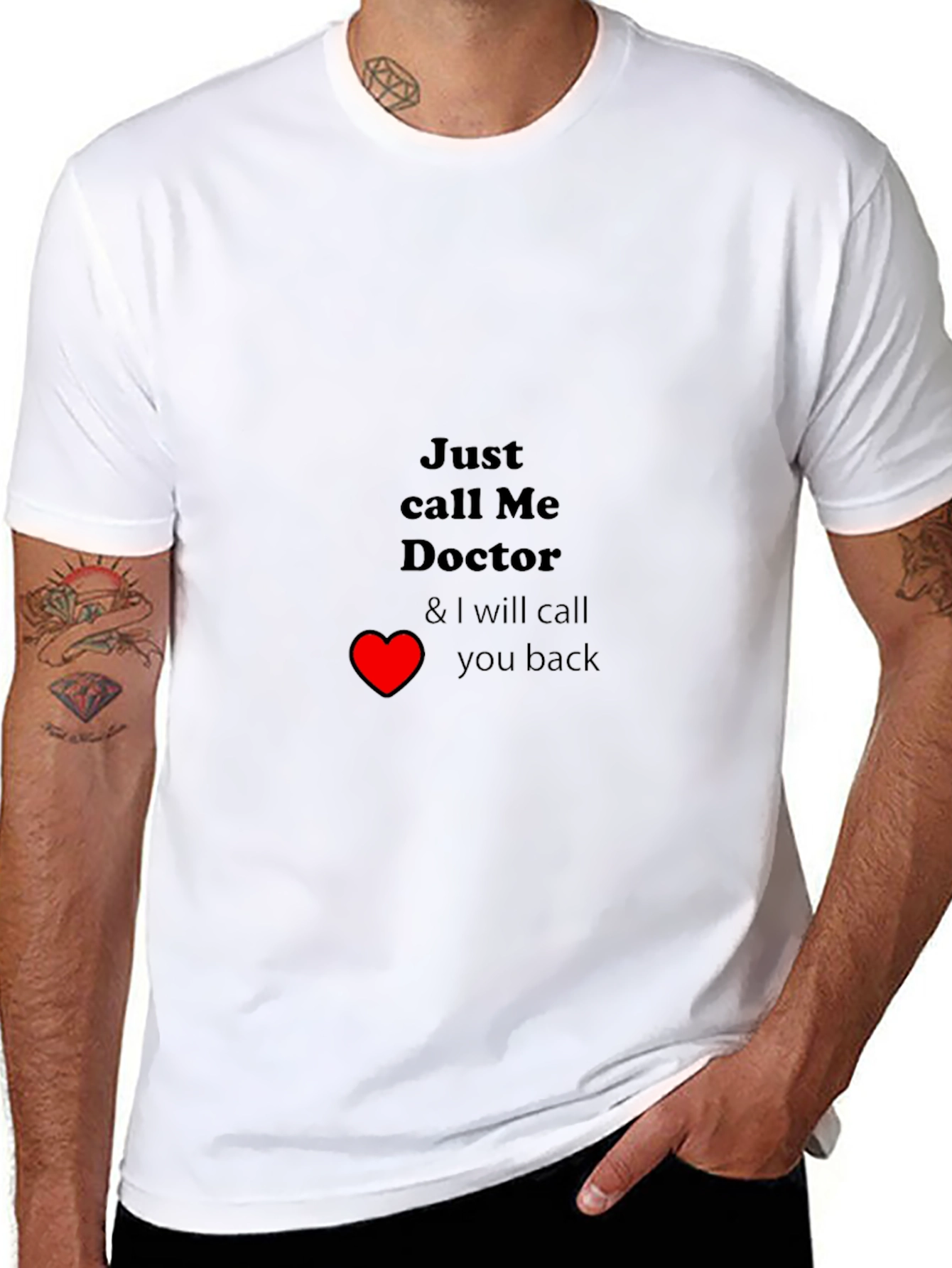 Black Just Call Me Doctor T-Shirt - Funny Medical Tee view 8