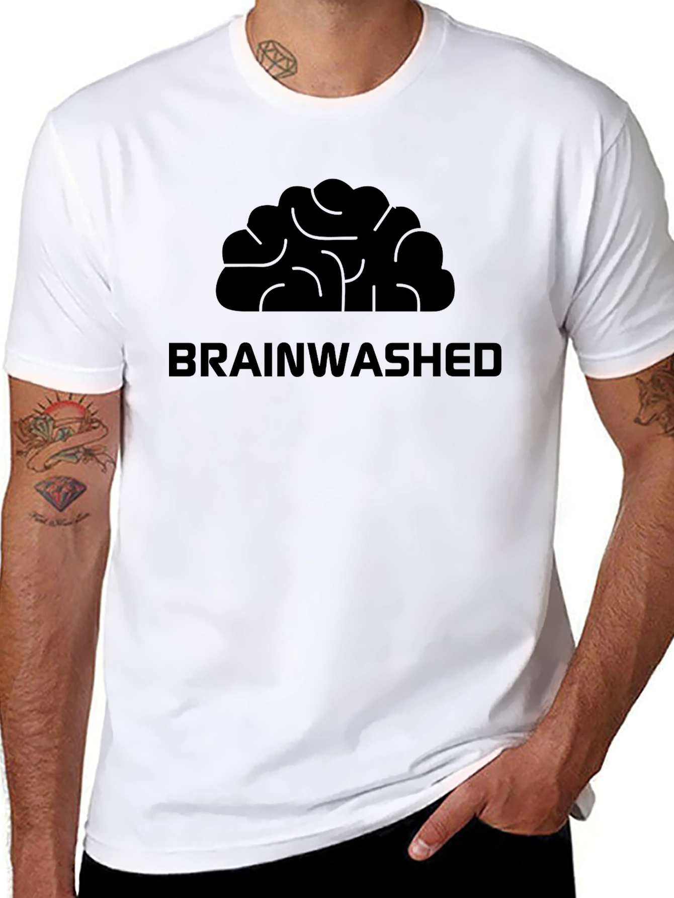 Black Brainwashed Graphic Tee - Stylish Casual Wear view 8