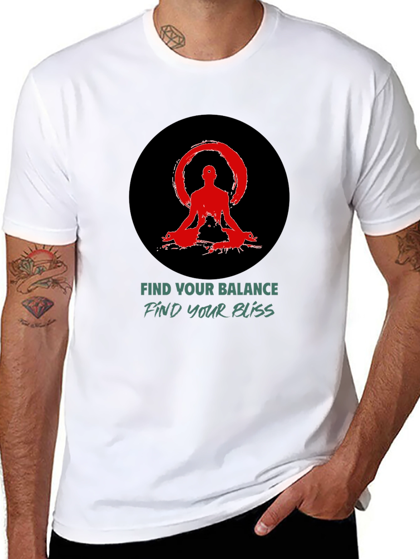 Black Balance & Bliss T-Shirt - Yoga Meditation Tee view 8