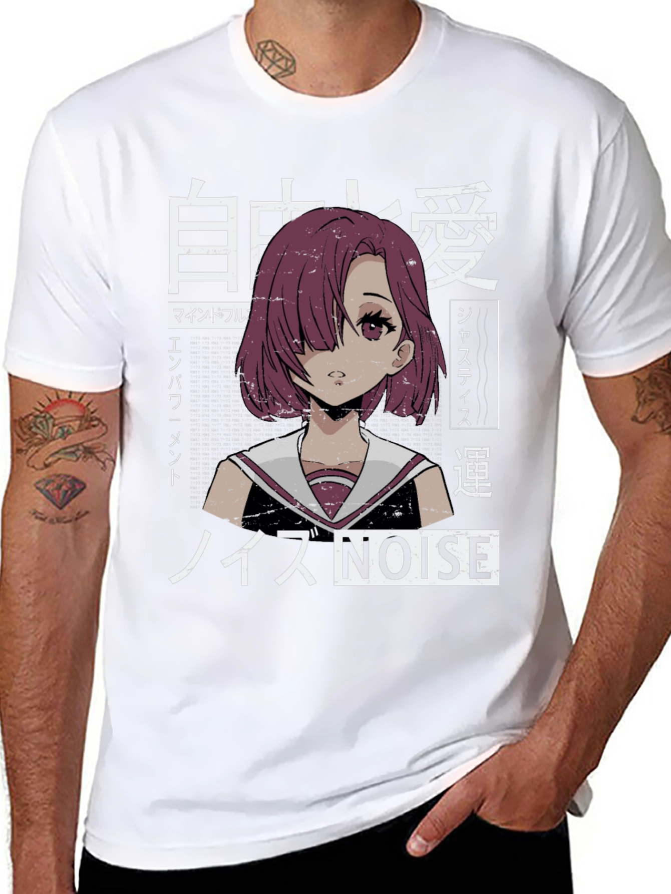 Black Anime Girl Graphic Tee - Japanese Aesthetic Shirt view 8