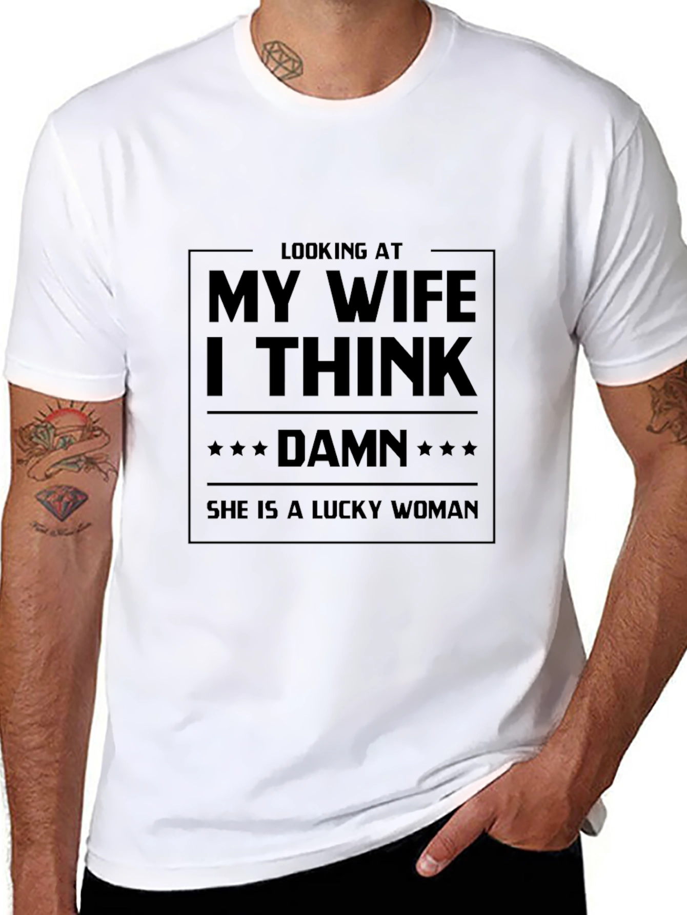 Black Lucky Wife Graphic Tee - Black T-Shirt view 8