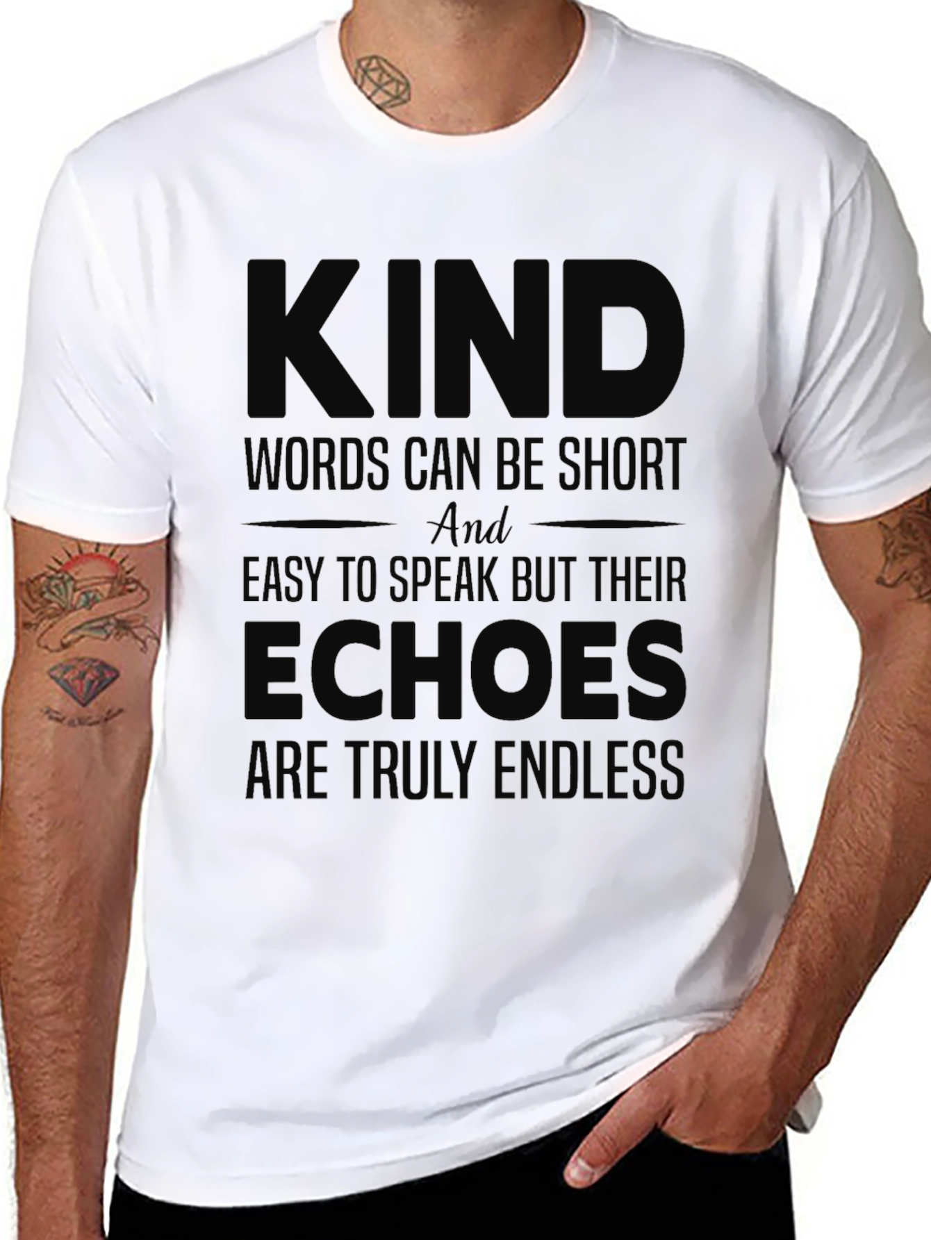 Black Kind Words Echo T-Shirt view 8