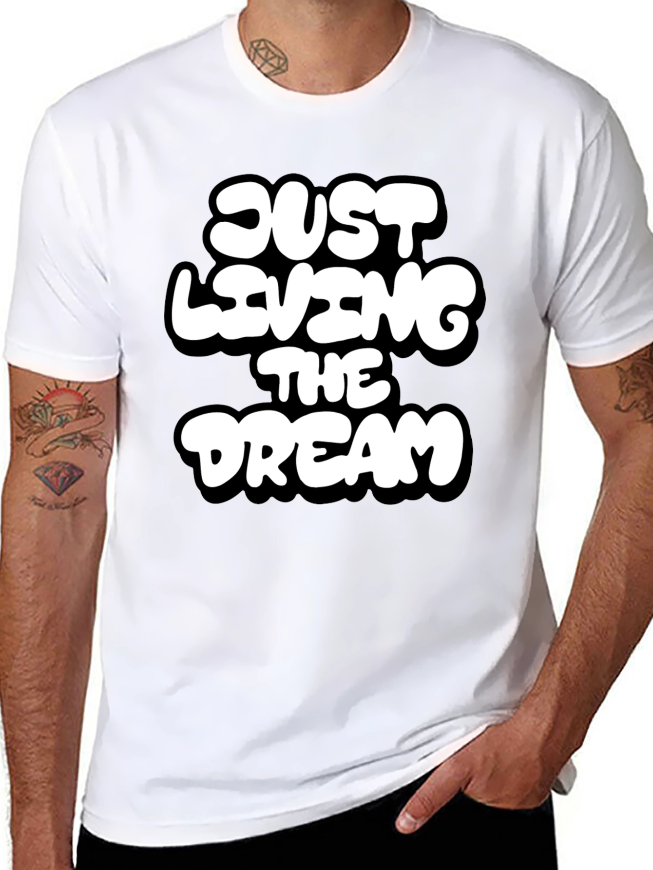 Black Just Living the Dream Graphic T-Shirt view 8