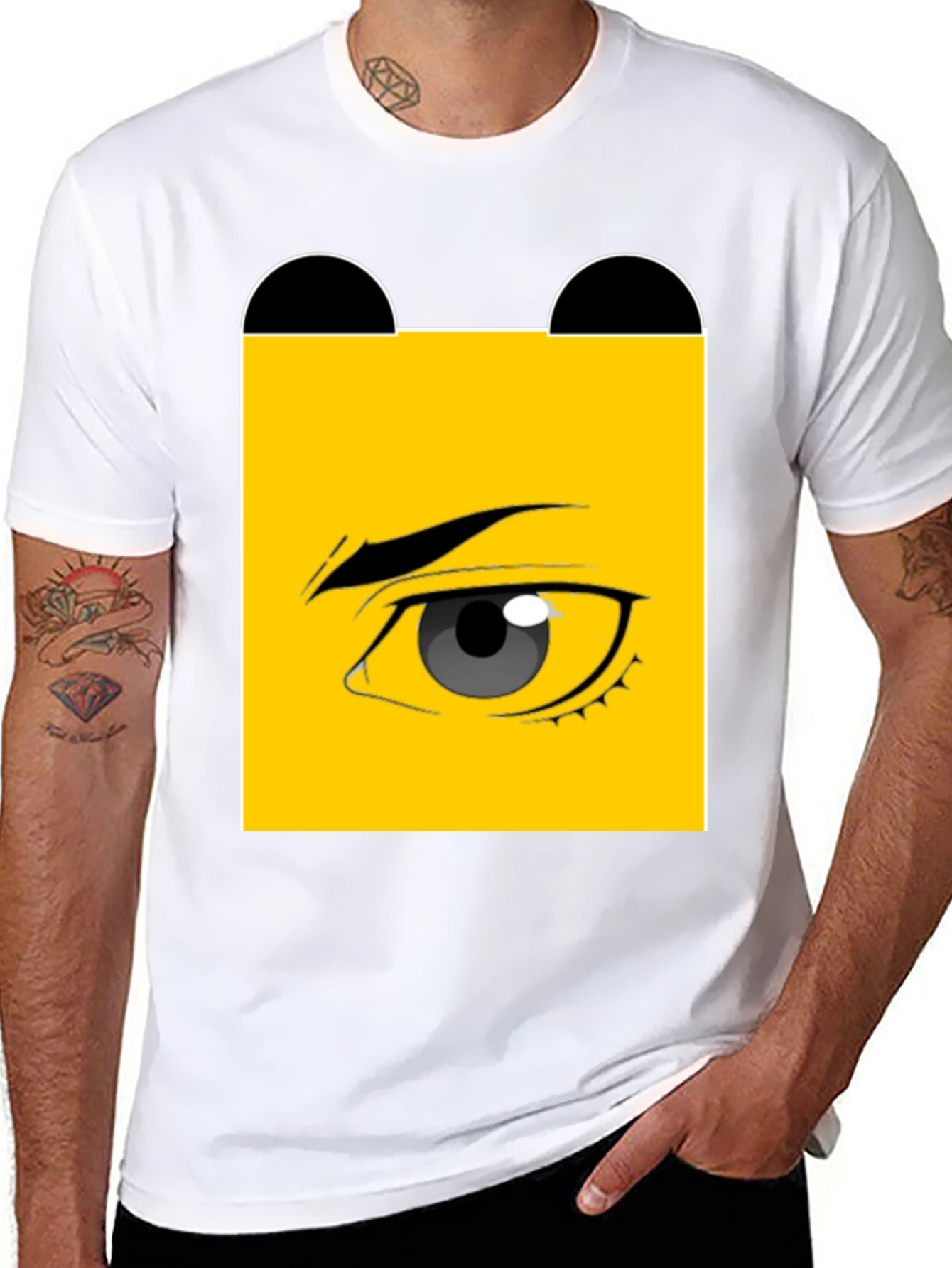 Black Eye Graphic Black T-Shirt - Unique Design view 8