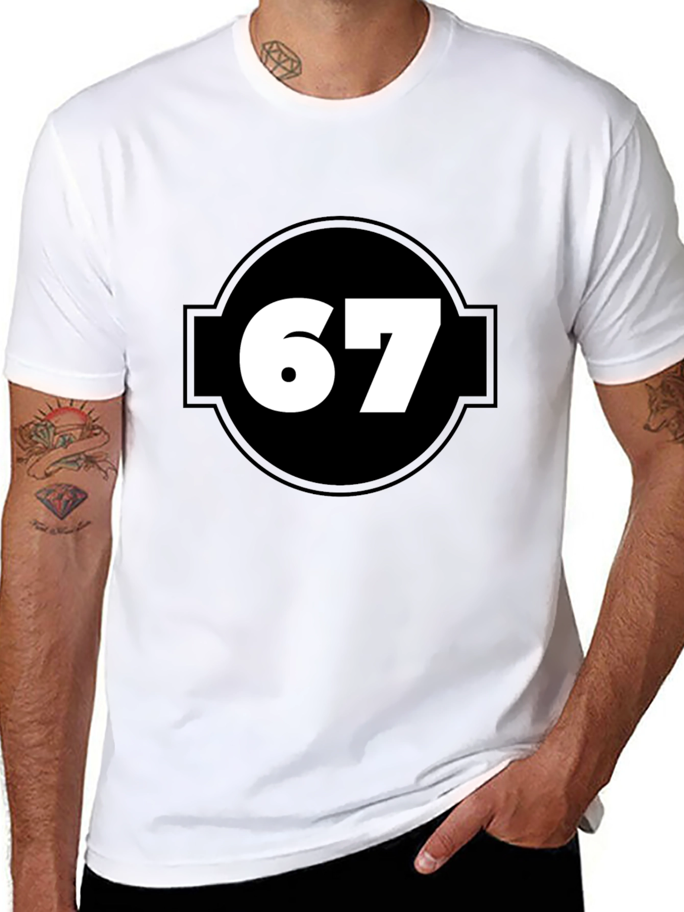 Black 67 Graphic Print Black Cotton T-Shirt view 8