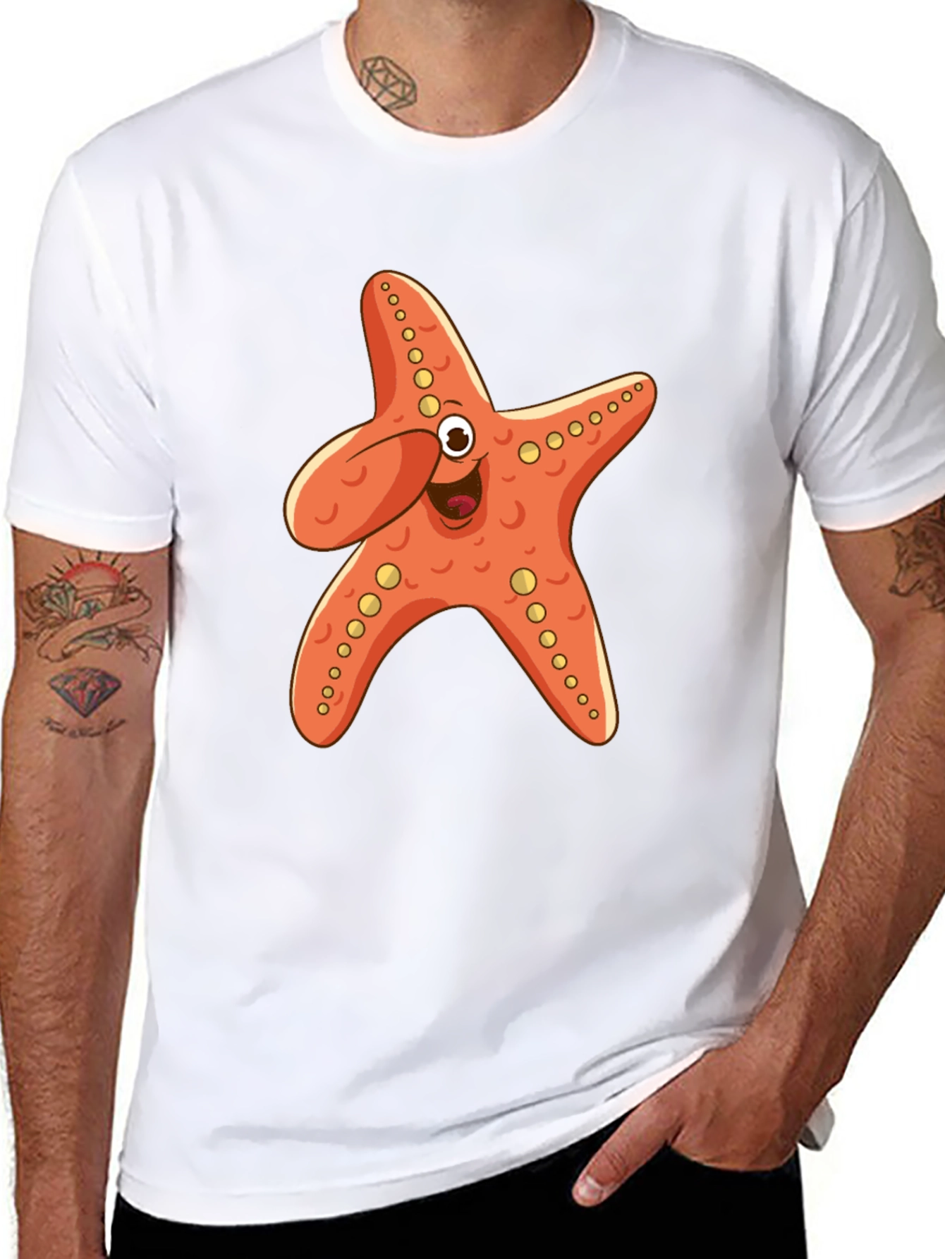 Black Starfish Graphic Tee - Fun & Unique Design view 8