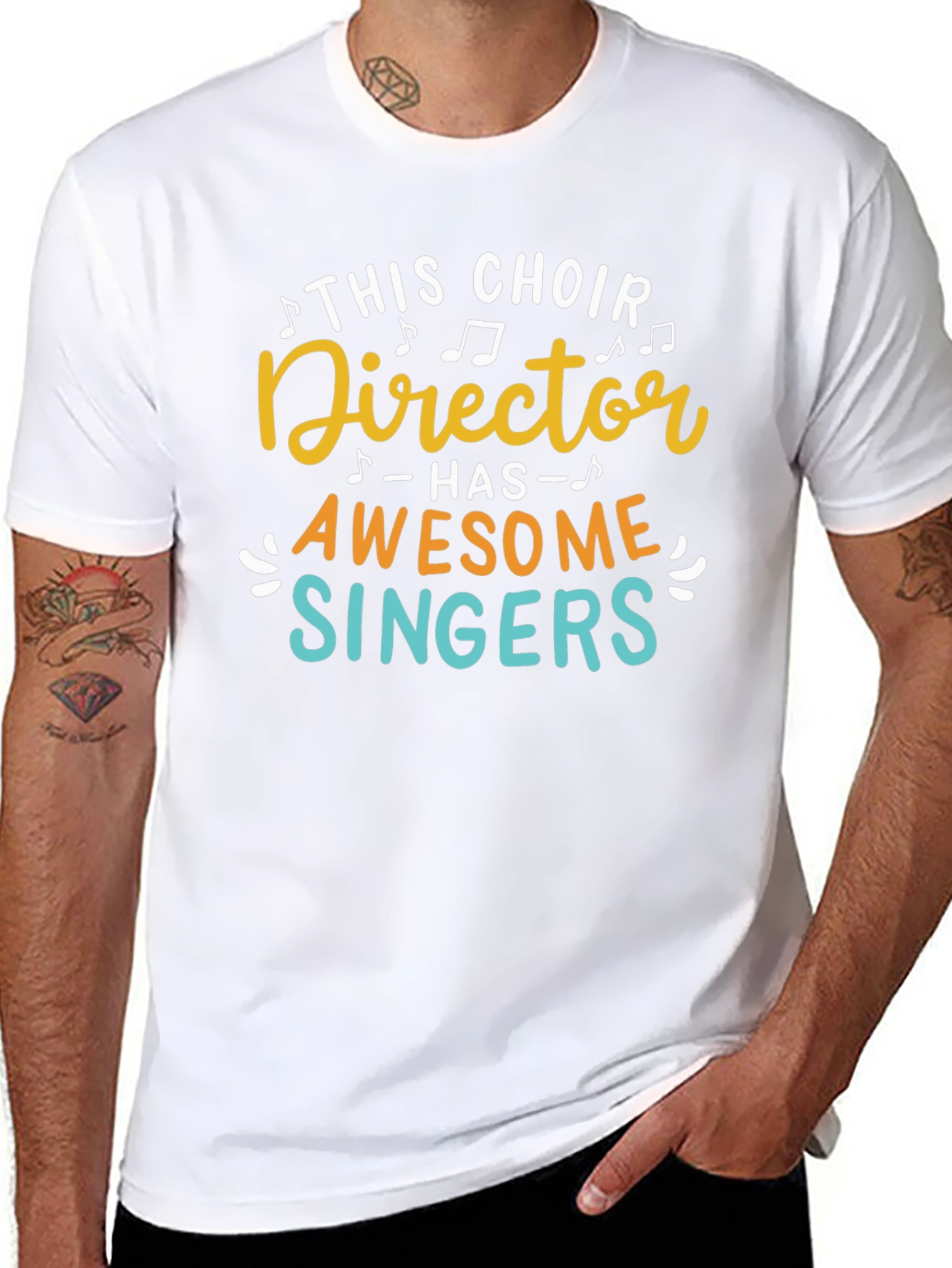 Black Choir Director Awesome Singers Black Cotton T-Shirt view 8
