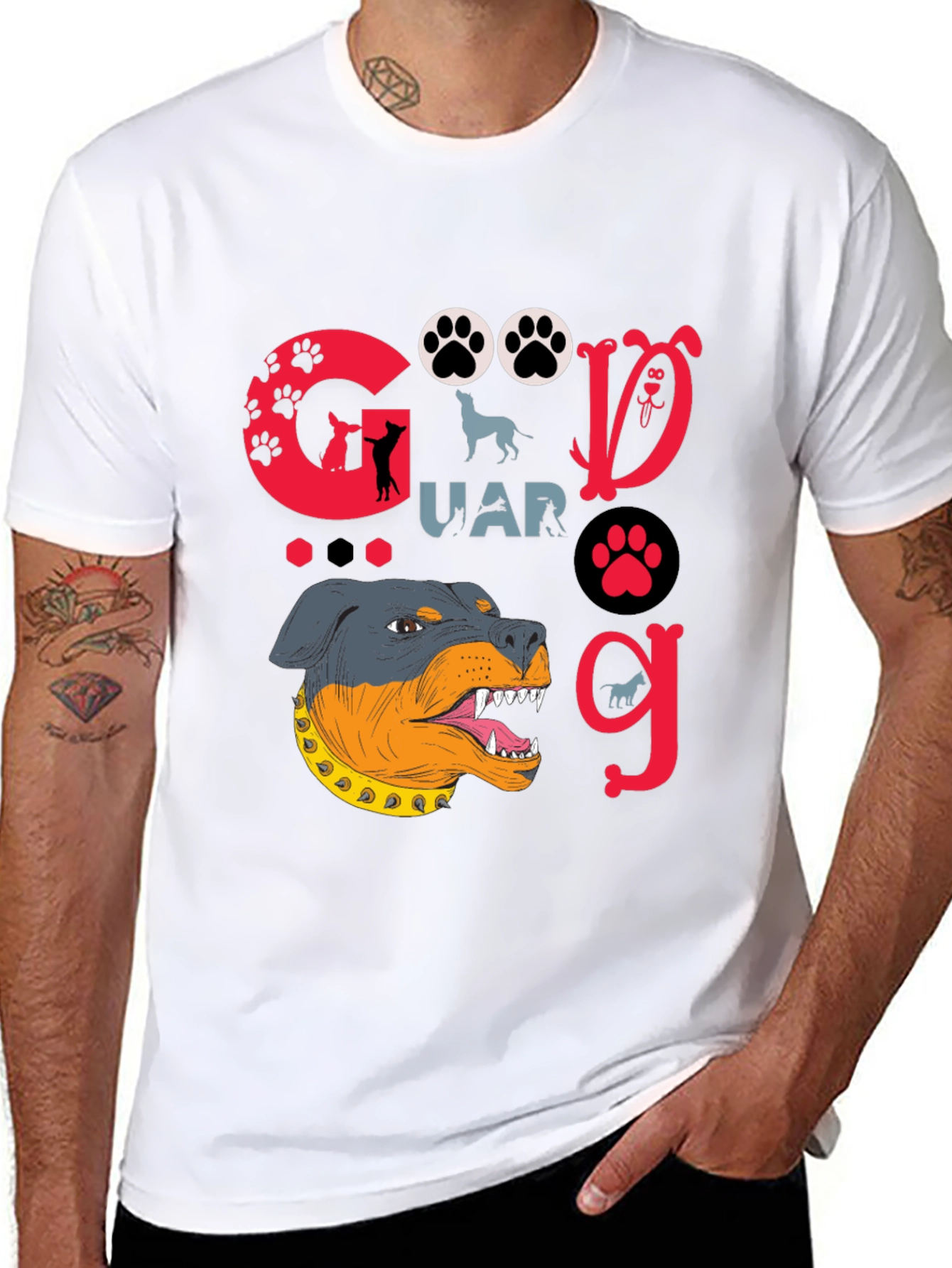 Black Dog Guard T-Shirt - Rottweiler Graphic Tee view 8