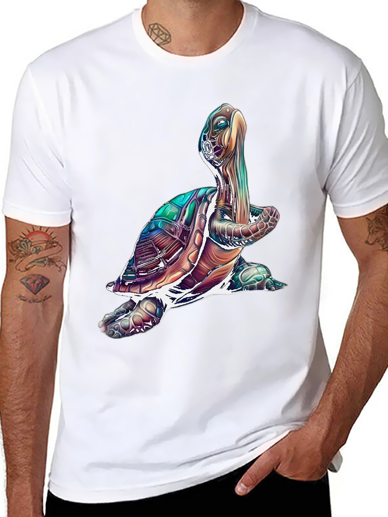 Black Turtle Graphic Tee - Cool Sea Turtle T-Shirt view 8