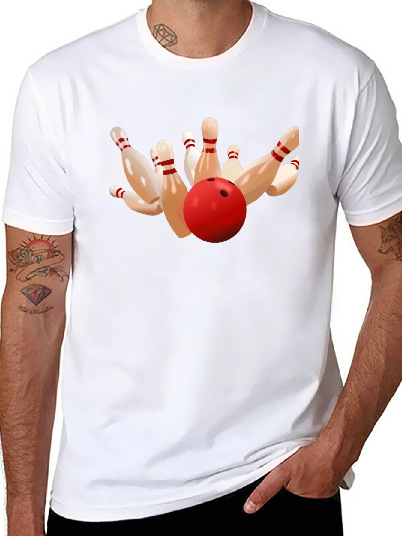 Black Bowling Strike Graphic Tee - Black view 8
