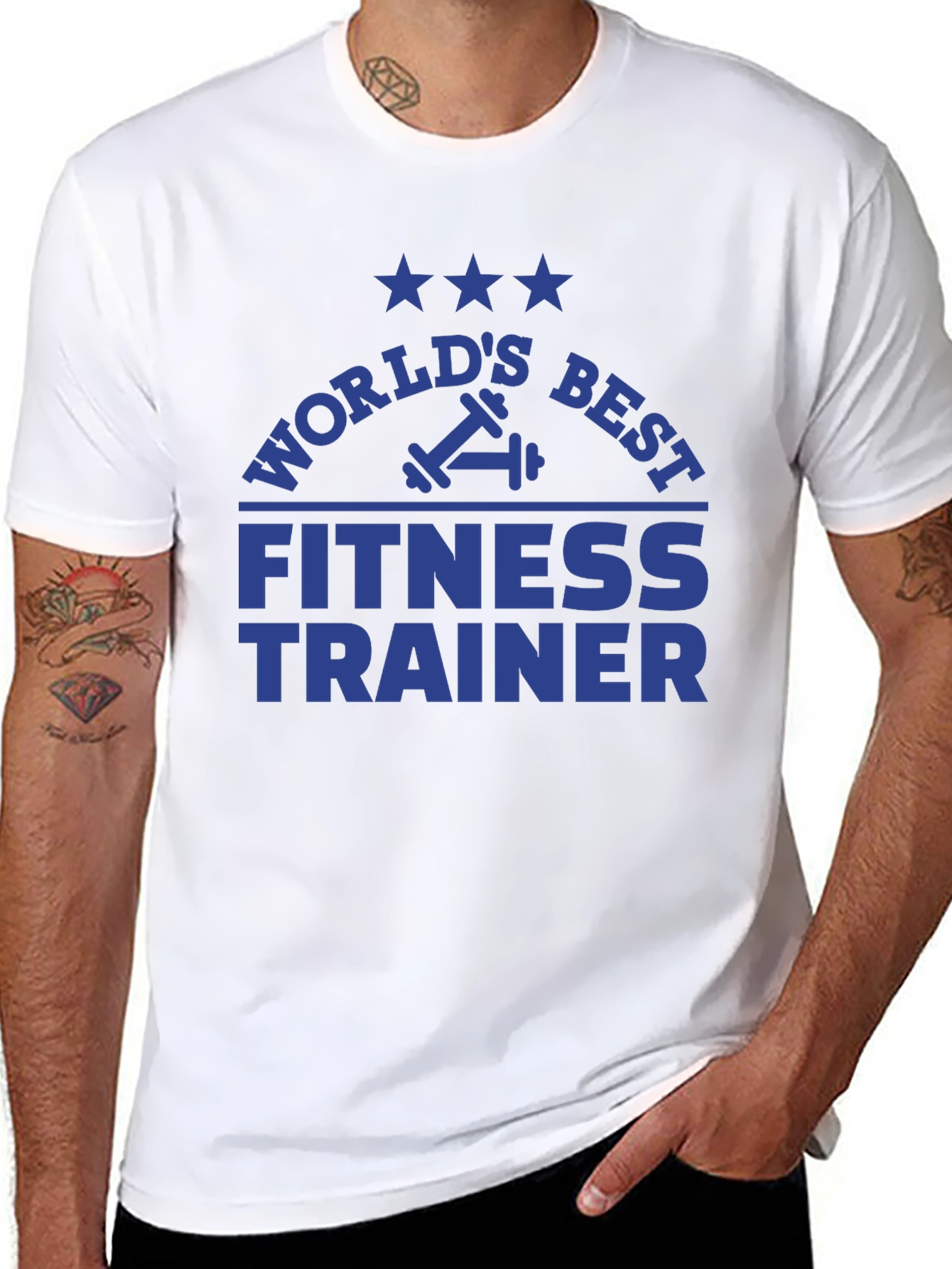 Black World's Best Fitness Trainer T-Shirt view 8