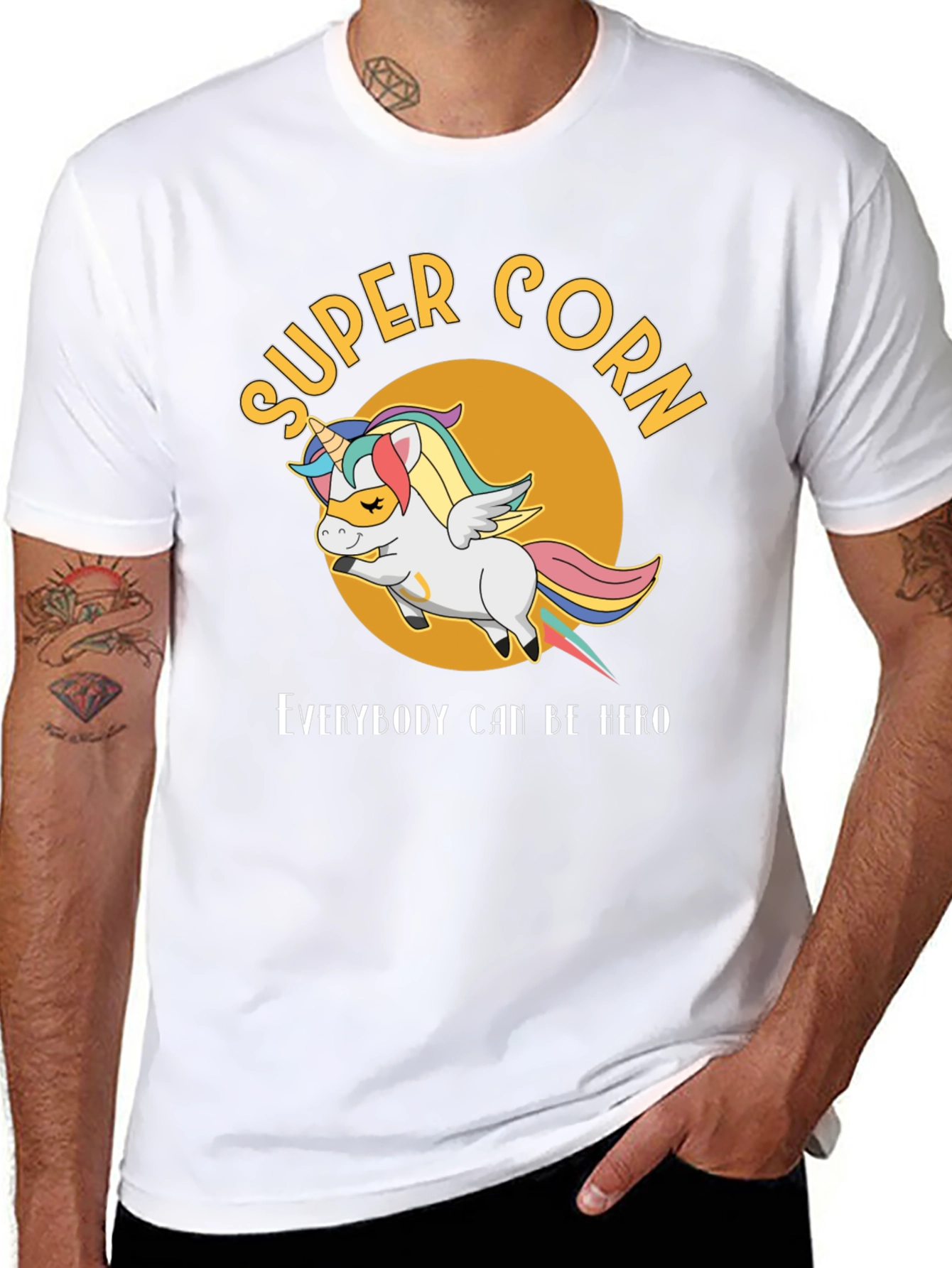 Black Super Corn Hero T-Shirt view 8