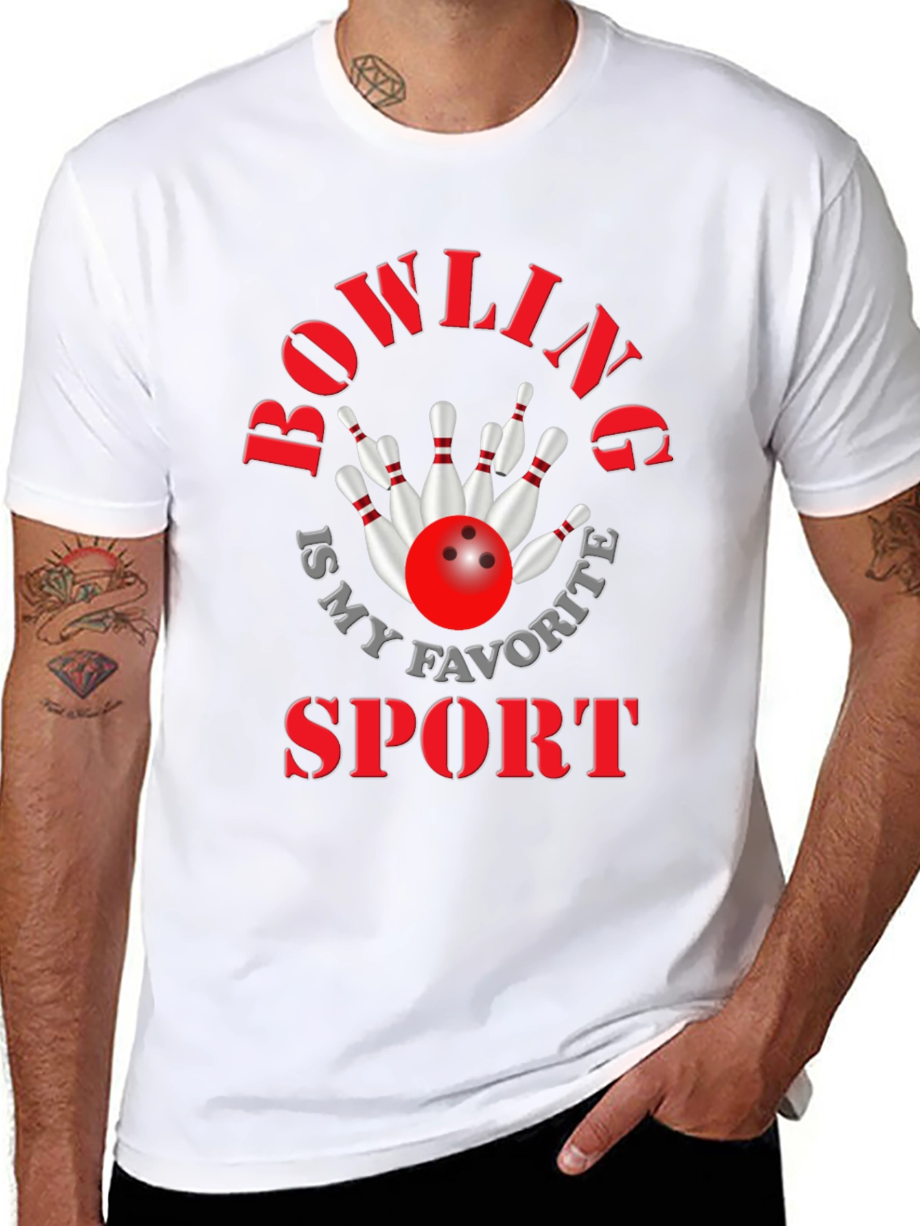 Black Bowling Is My Favorite Sport Graphic Tee view 8