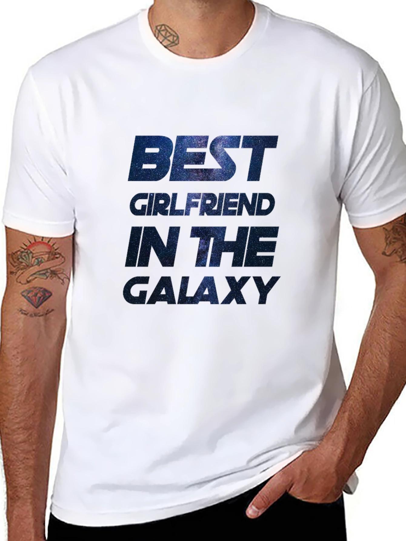 Black Best Girlfriend in the Galaxy Graphic T-Shirt - Black view 8