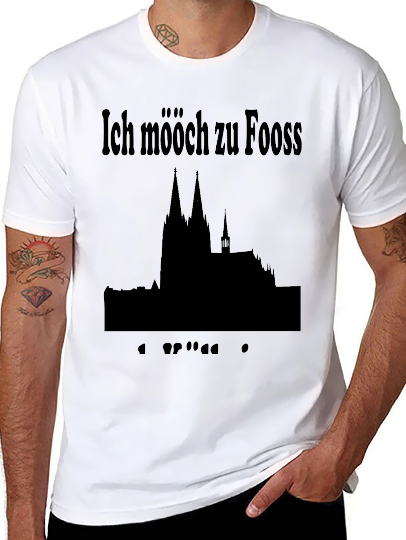 Black Ich Mööch Zu Fooss Cologne T-Shirt view 8