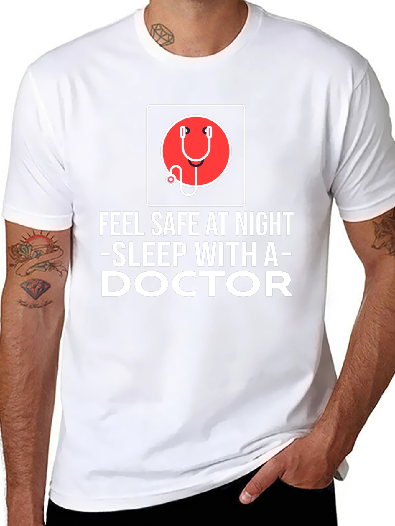 Black Sleep With a Doctor Graphic Tee view 8
