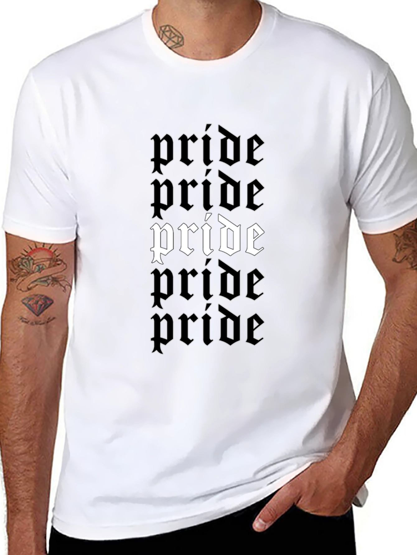 Black Pride Graphic Print Black T-Shirt view 8