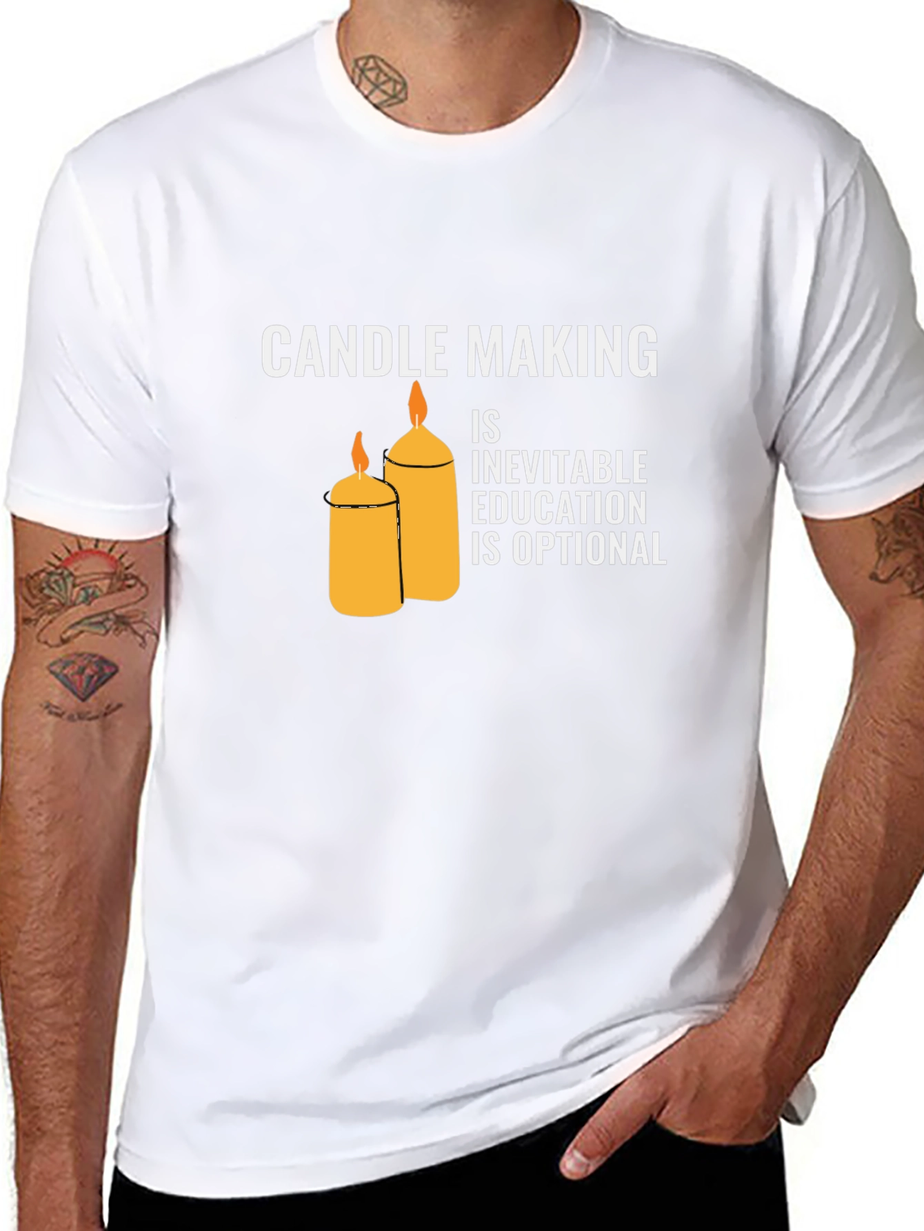 Black Candle Making T-Shirt: Inevitable Education Optional view 8