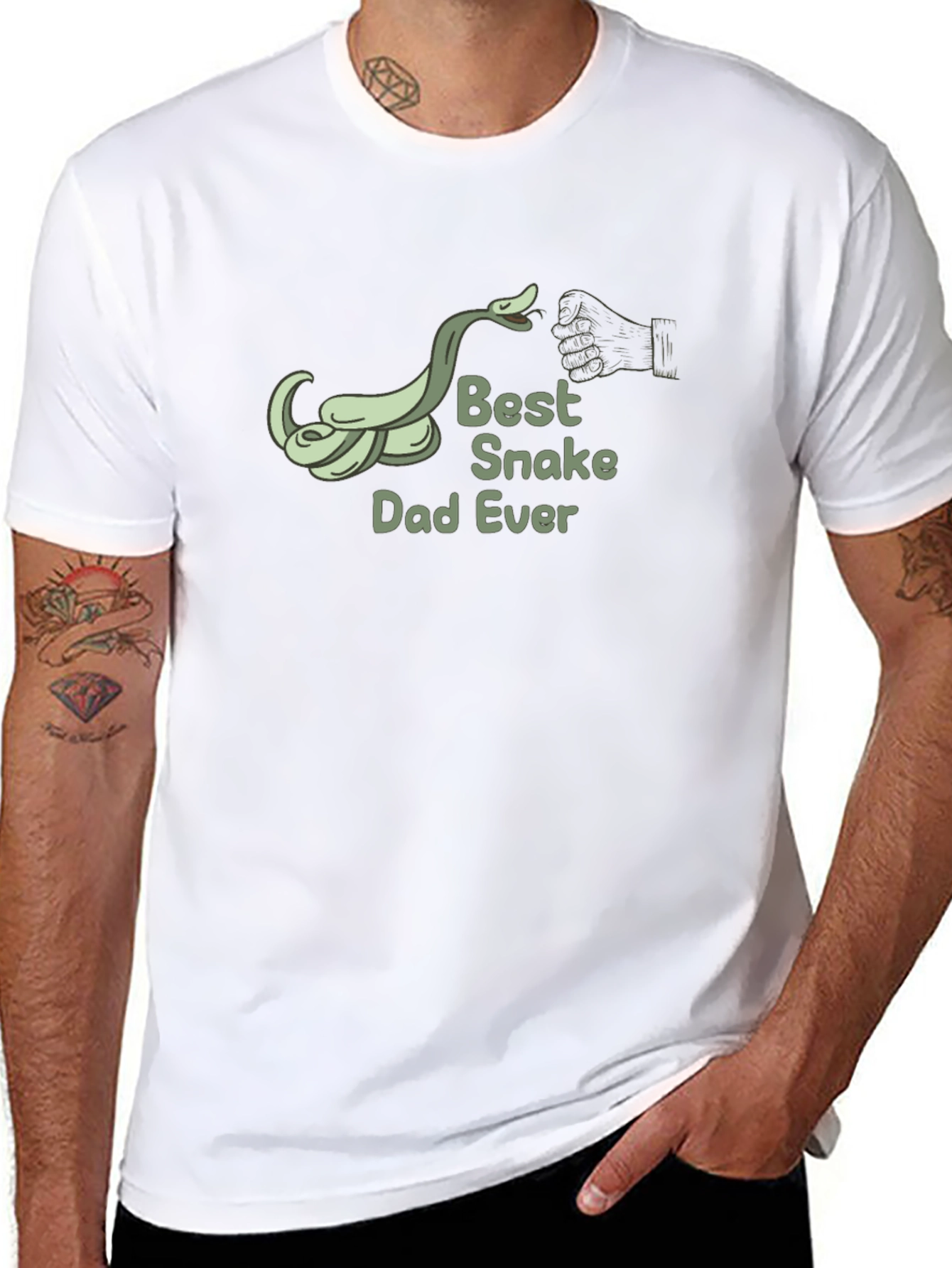 Black Best Snake Dad Ever - Graphic Tee view 8