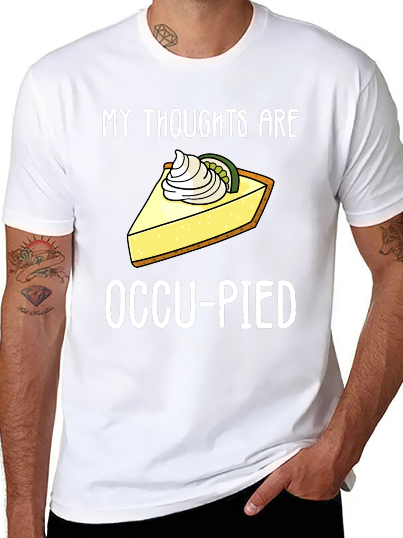 Black Occu-pied Funny Foodie Humor Graphic Tee view 8