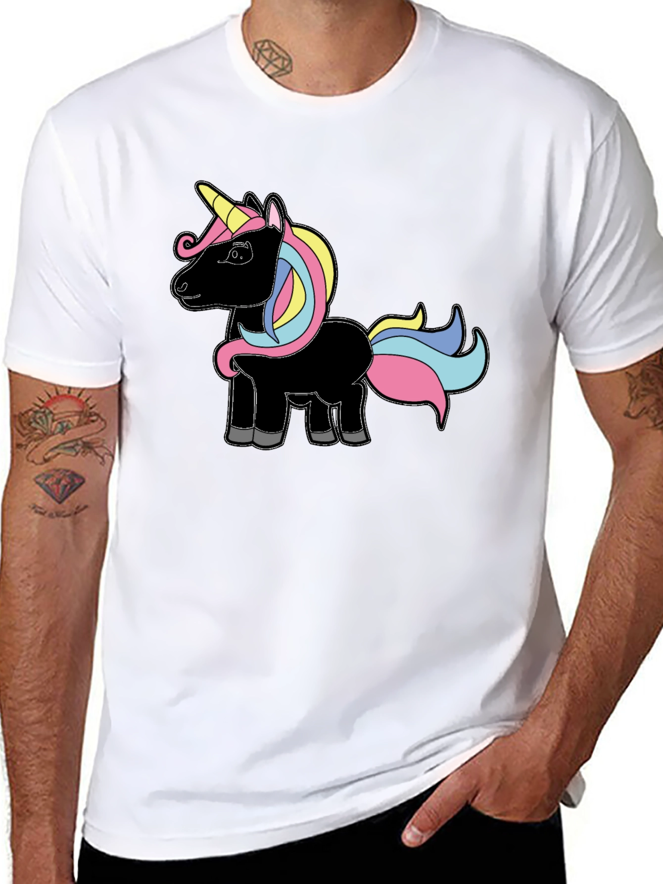 Unicorn Graphic Tee - Fun Black T-Shirt - 8