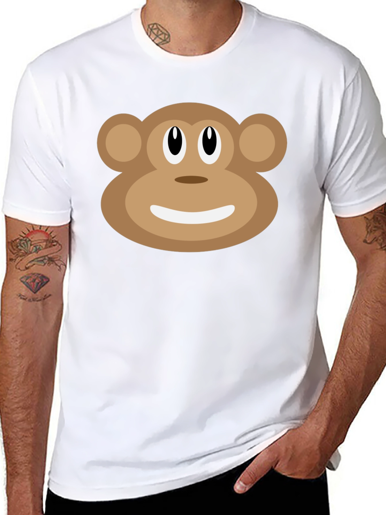 Black Monkey Face Graphic T-Shirt - Fun & Casual view 8