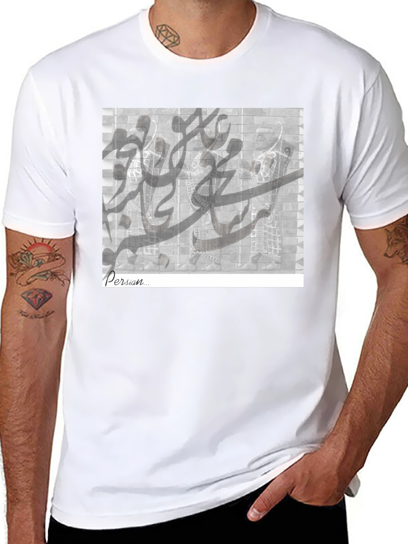 Black Persian Calligraphy Graphic T-Shirt - Unisex view 8