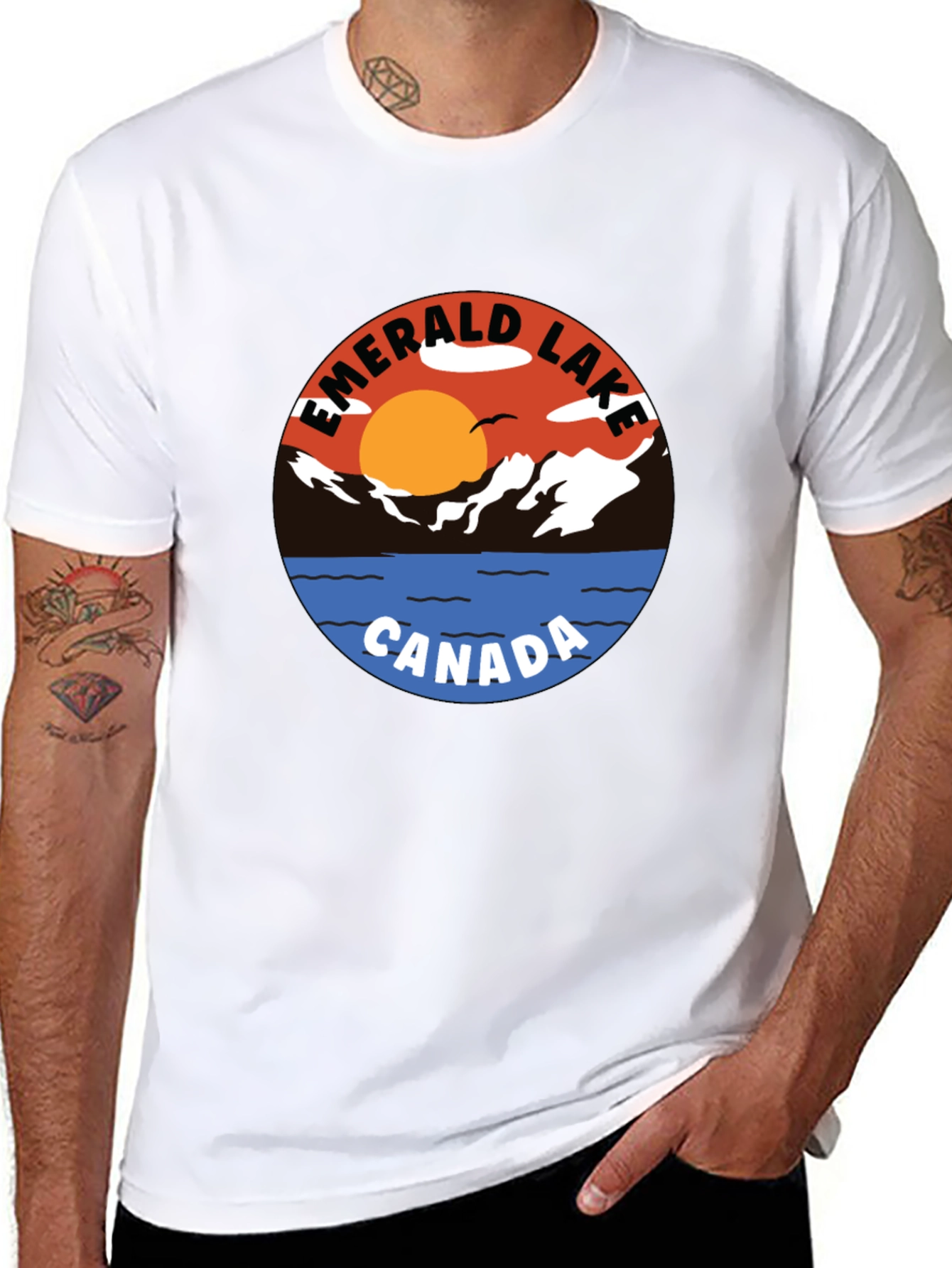 Black Emerald Lake Canada Graphic Tee view 8