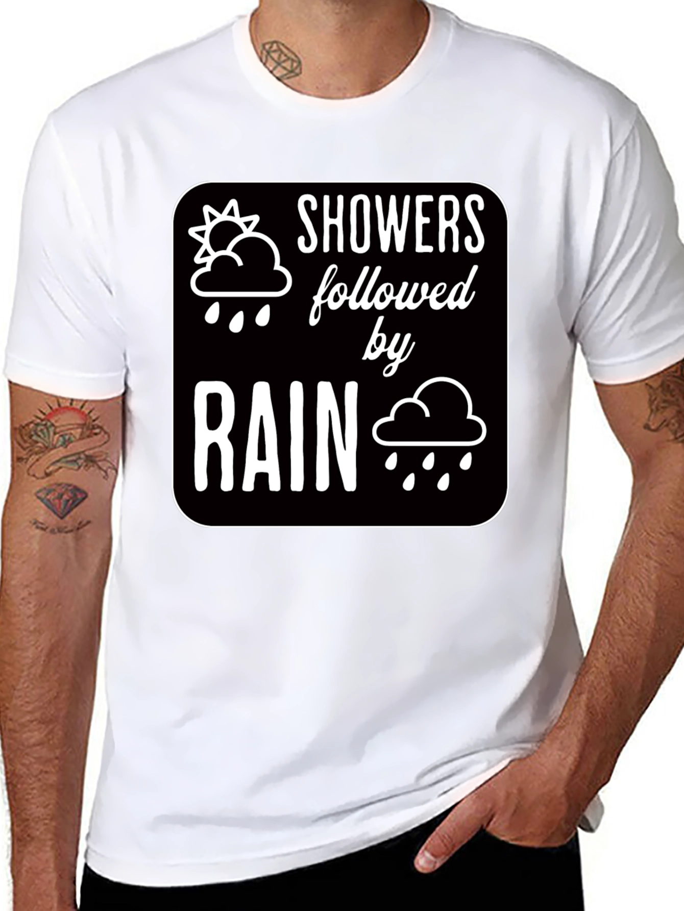 Black Showers Followed by Rain Graphic Black T-Shirt view 8