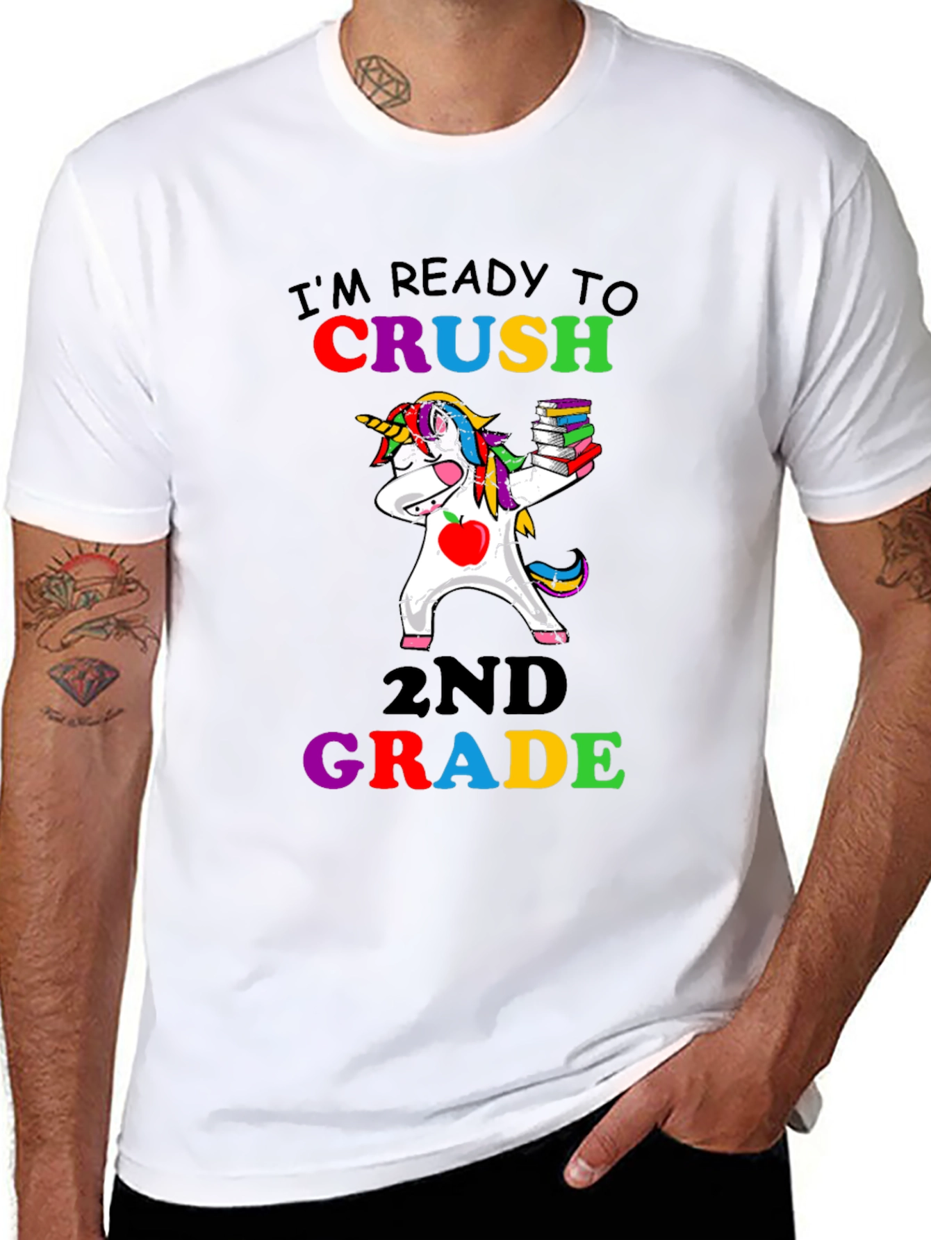 Black Ready to Crush 2nd Grade Unicorn T-Shirt view 8