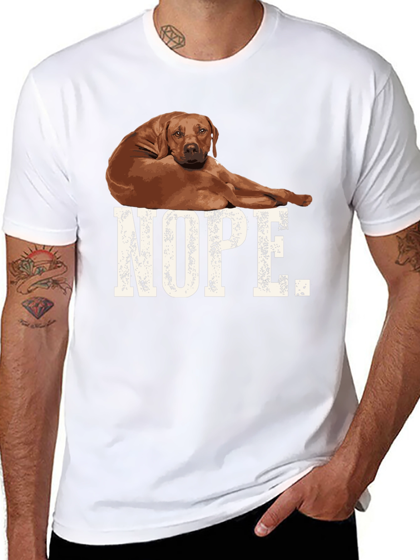 Black Nope Dog Graphic T-Shirt Black view 8
