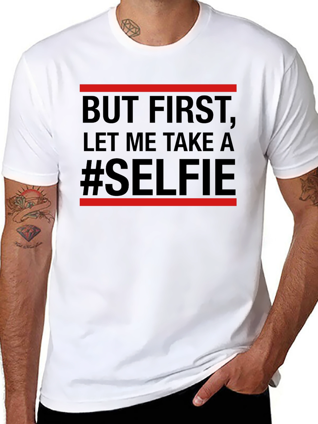 Black But First Selfie Graphic Tee view 8
