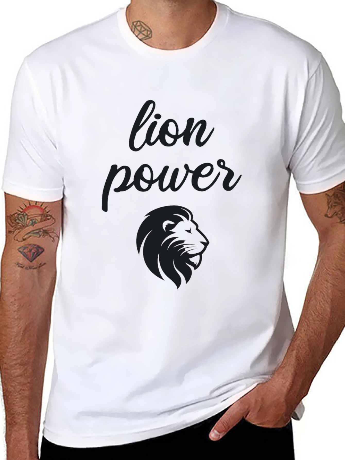 Black Lion Power Graphic Tee - Black view 8