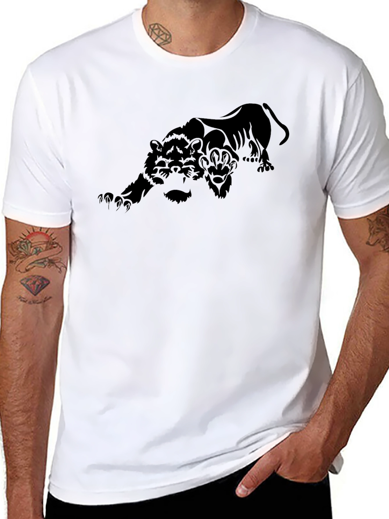Black Black Panther Graphic Print Tee view 8