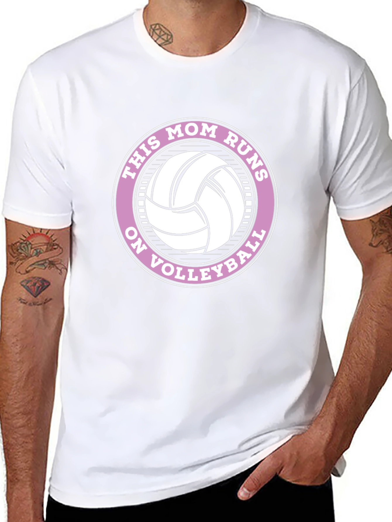 Black This Mom Runs on Volleyball Graphic Tee view 8