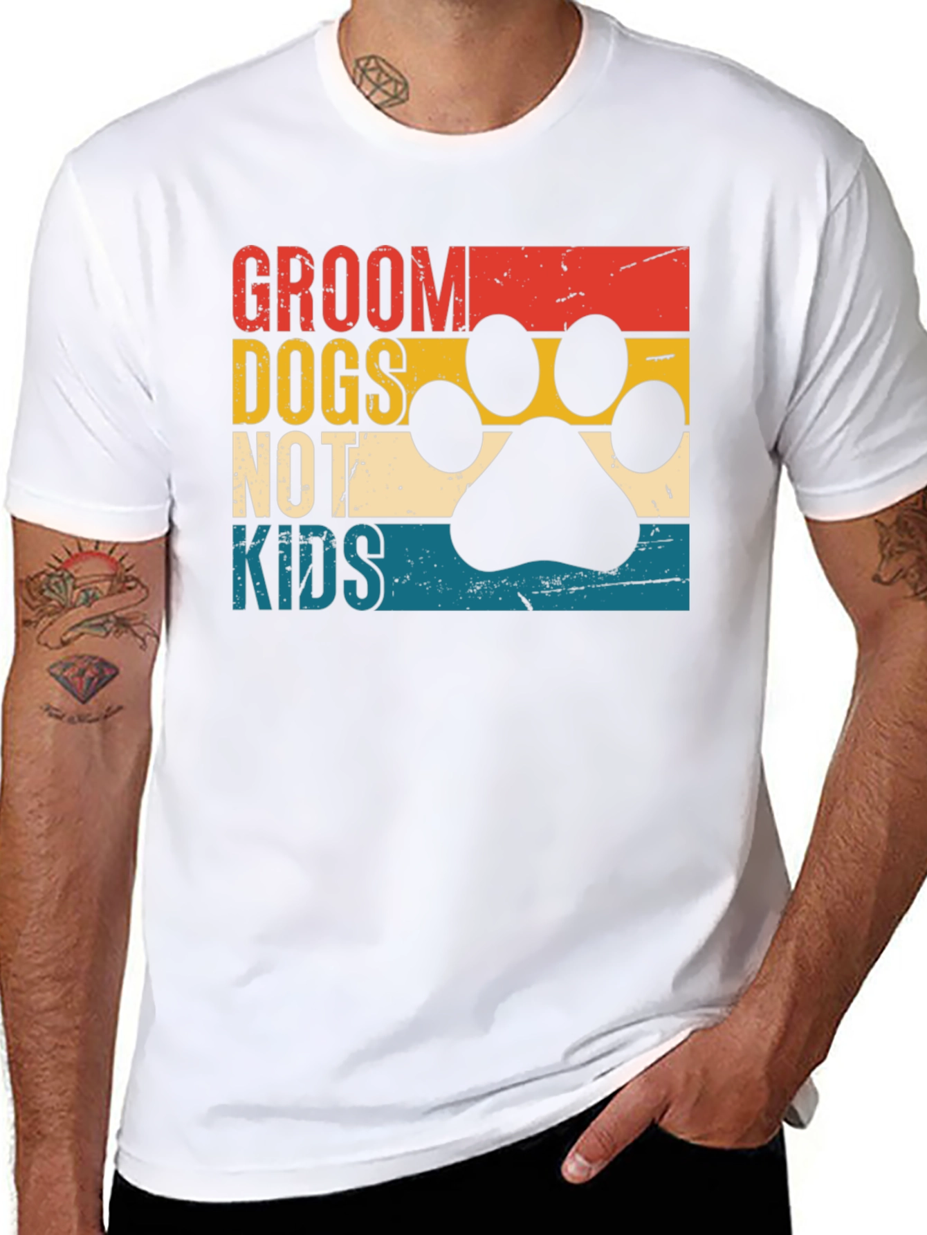 Black Groom Dogs Not Kids Tee - Funny Dog Lover Shirt view 8