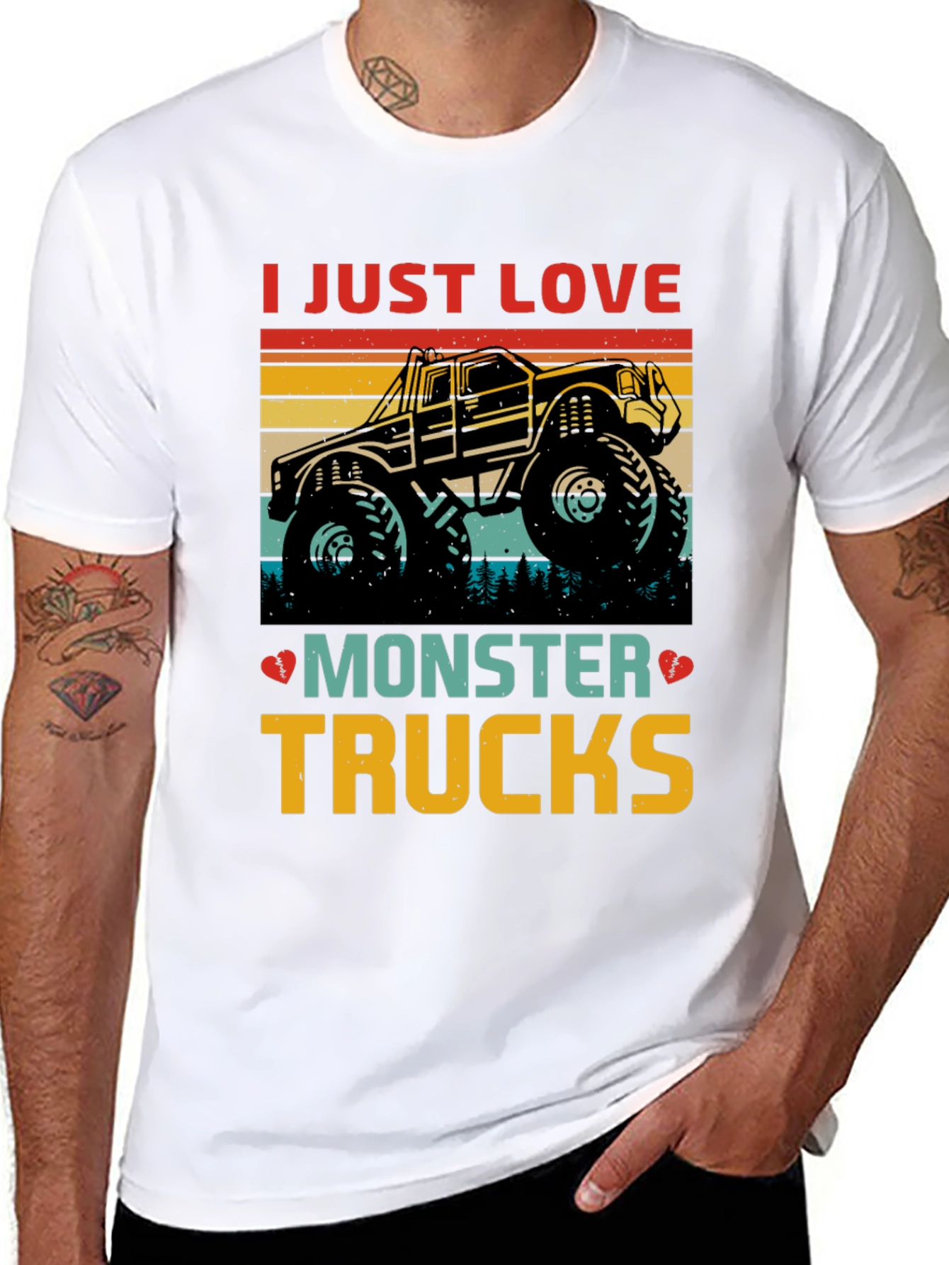 Black Monster Truck Lover Graphic T-Shirt view 8