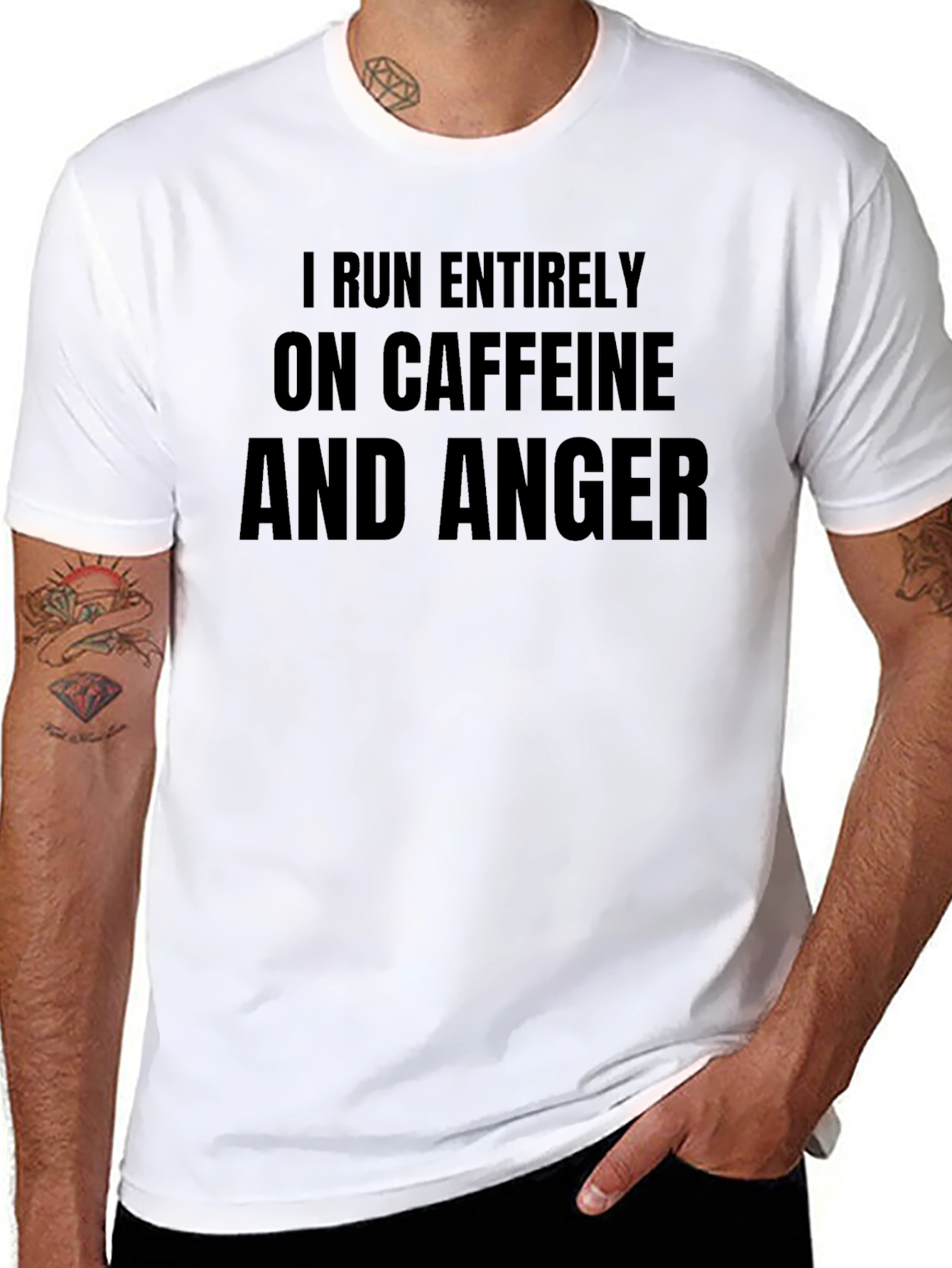 Black Caffeine & Anger T-Shirt - Funny Slogan Tee view 8