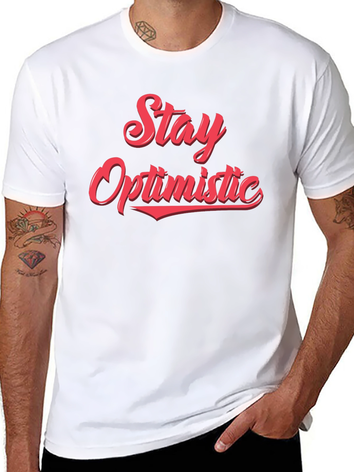 Black Stay Optimistic T-Shirt - Black view 8