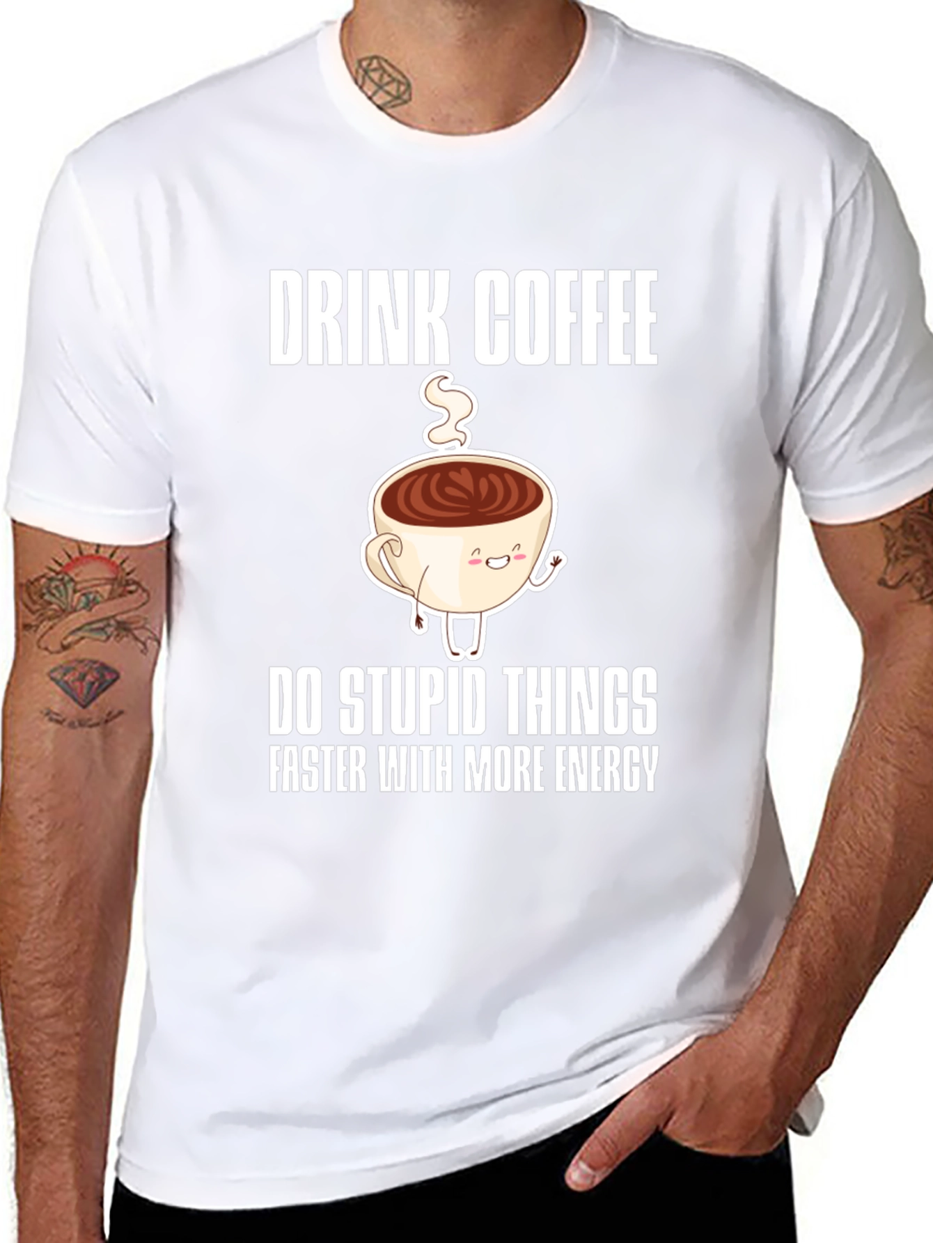 Black Drink Coffee Funny Graphic Tee view 8