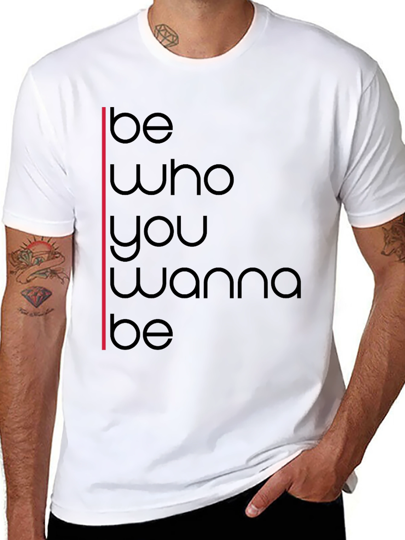 Black Be Who You Wanna Be Graphic T-Shirt view 8