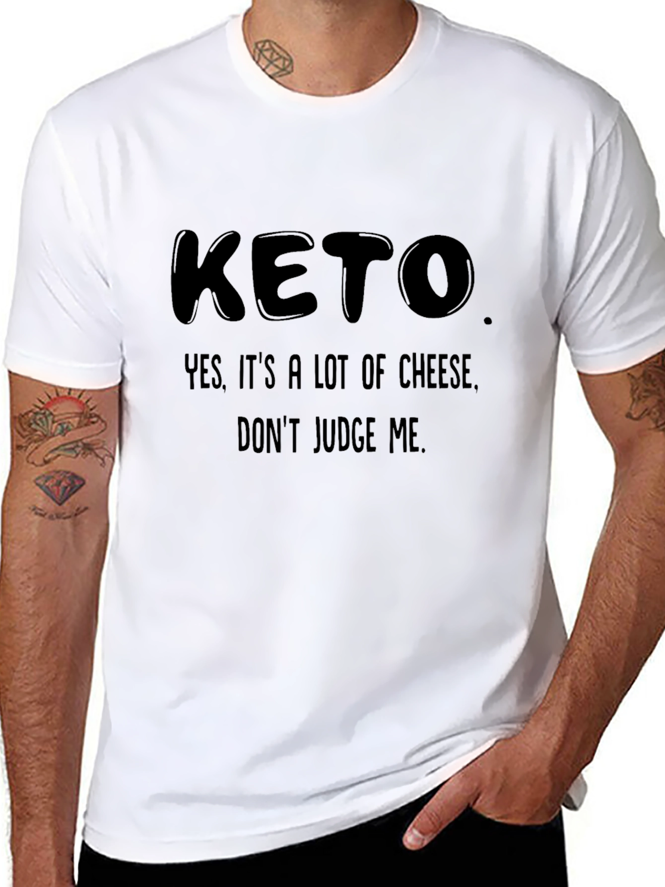 Black Keto Cheese Humor Graphic Tee view 8