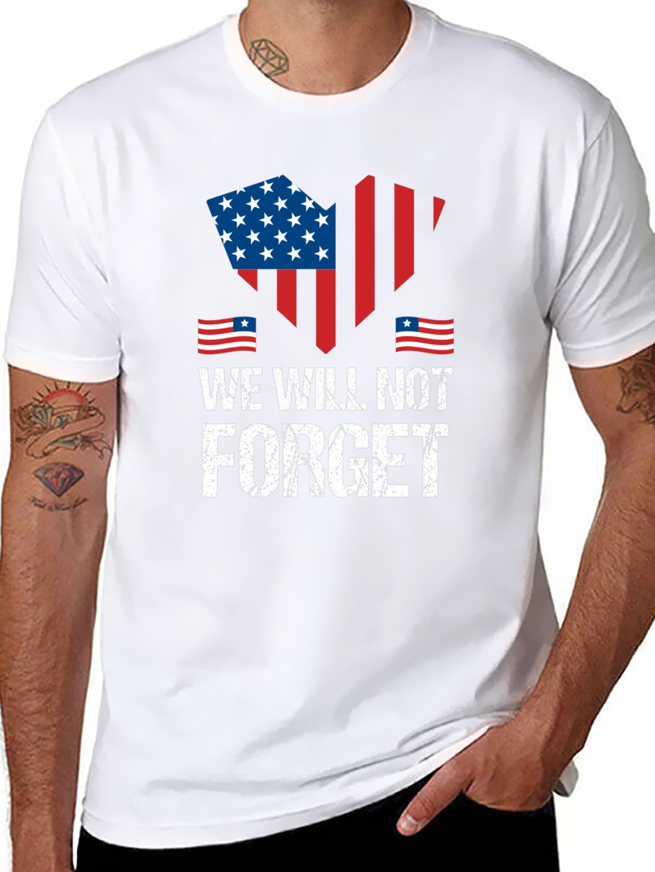 Black We Will Not Forget Patriotic T-Shirt view 8