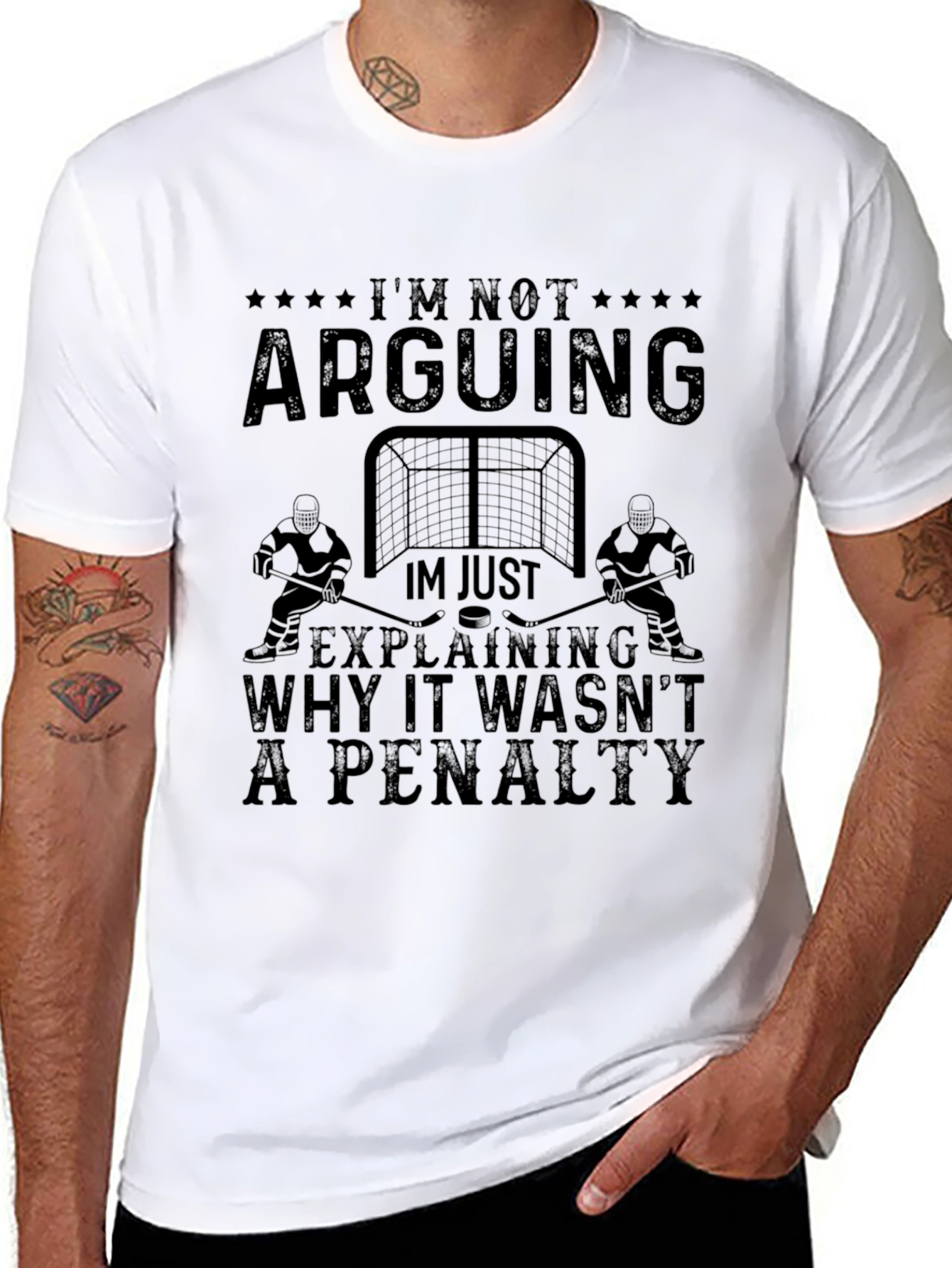 Black Funny Hockey Penalty T-Shirt view 8