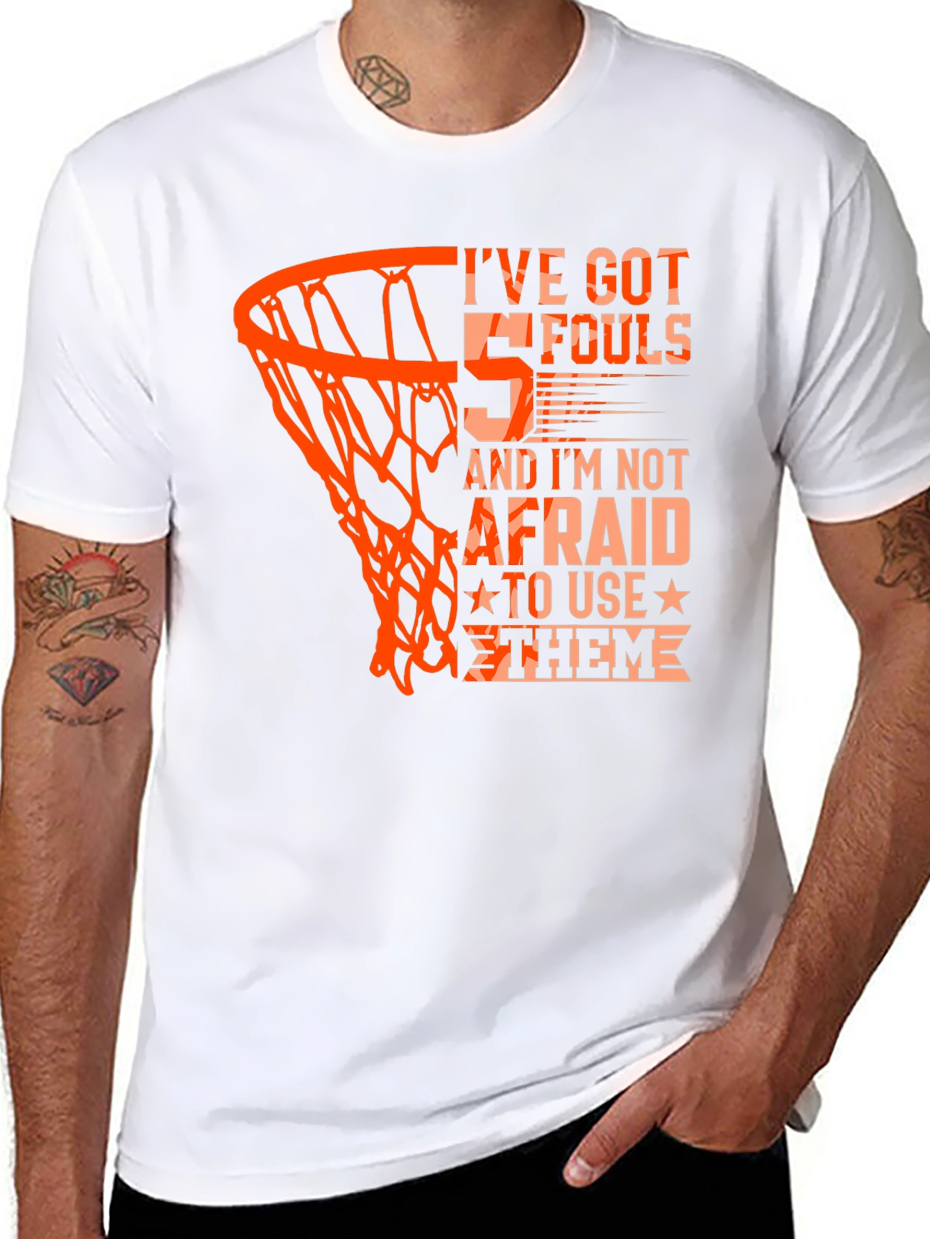 Black Basketball '5 Fouls' Graphic T-Shirt view 8