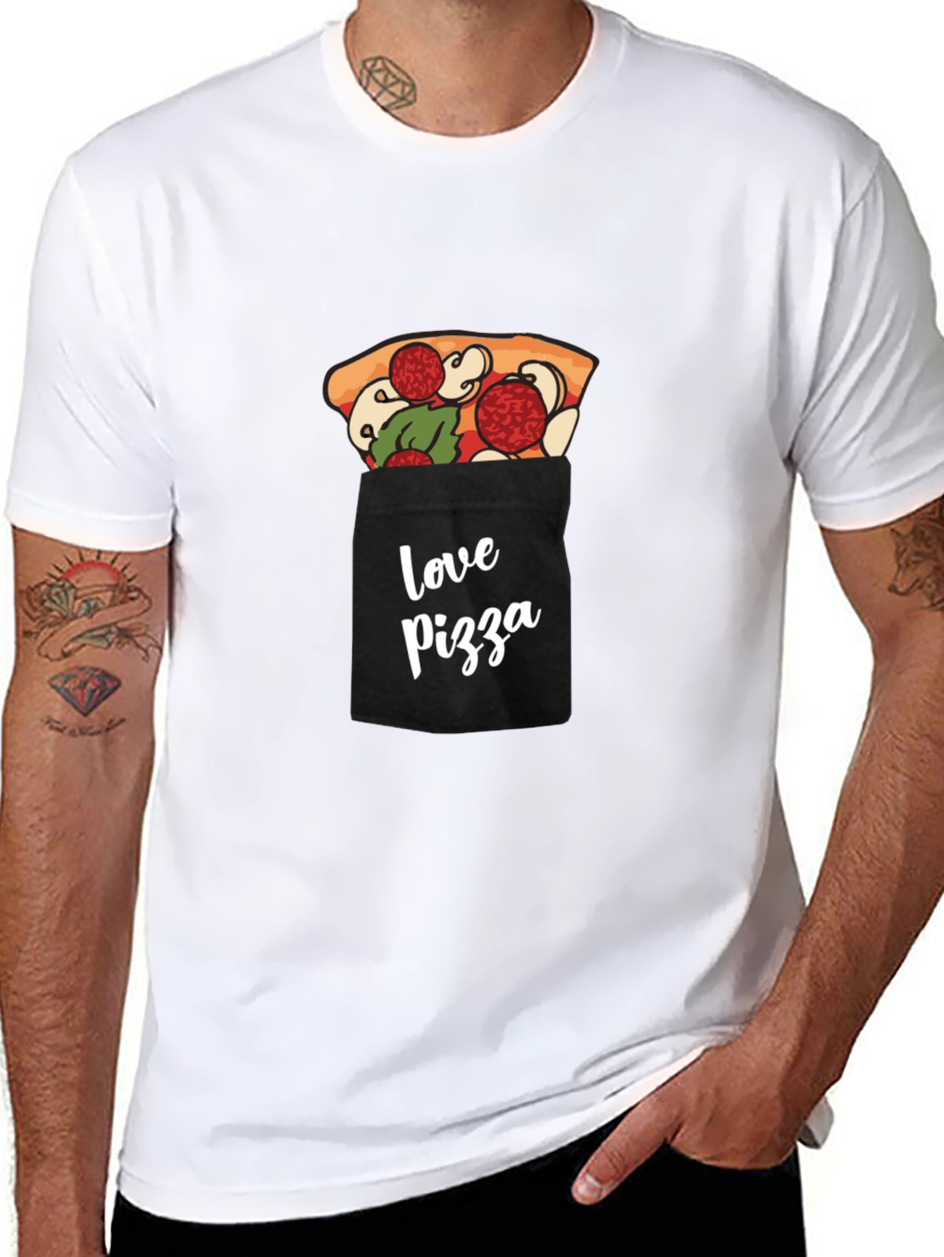 Black Pizza Pocket Graphic Tee - Casual Comfort view 8