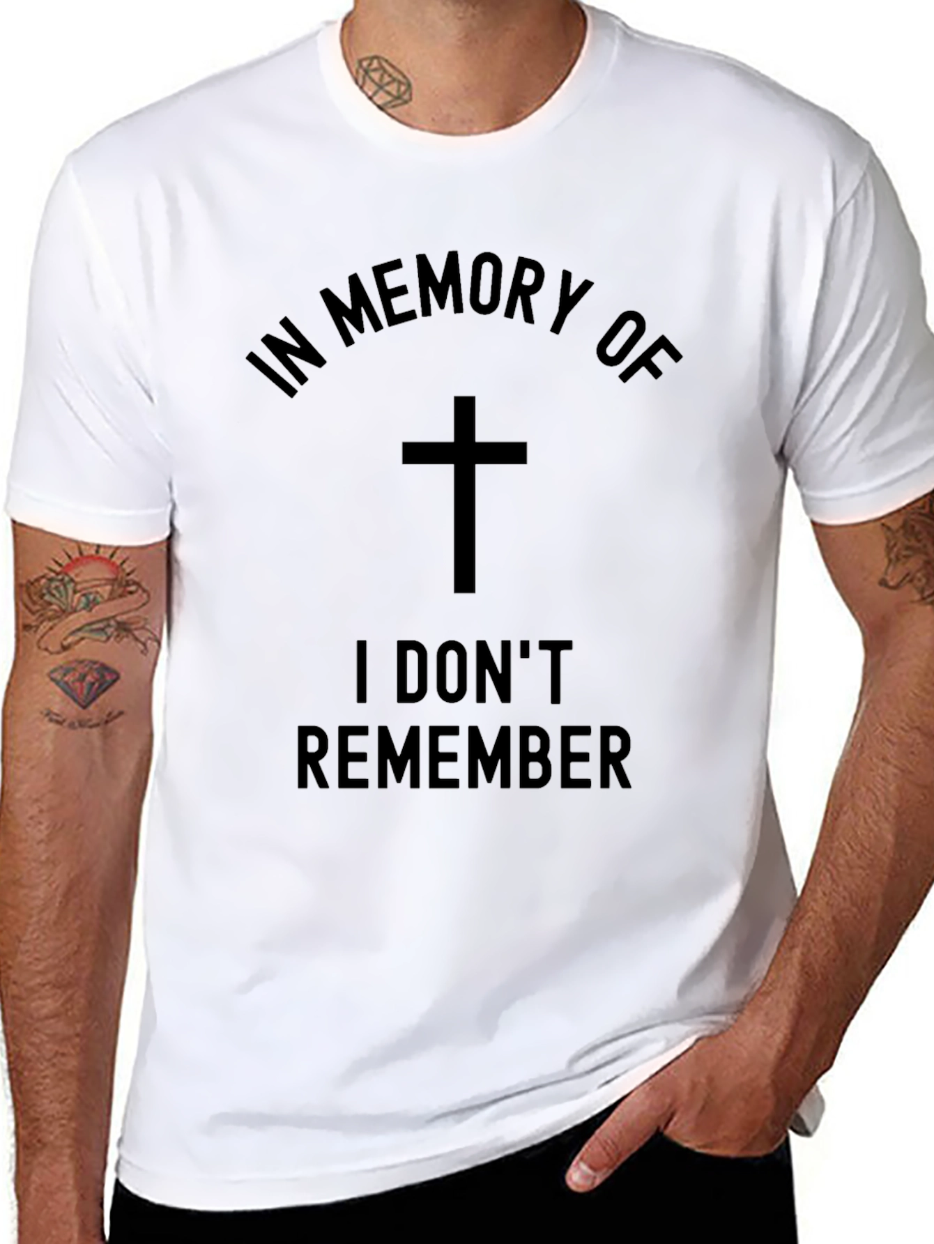 Black In Memory Of I Don't Remember T-Shirt view 8